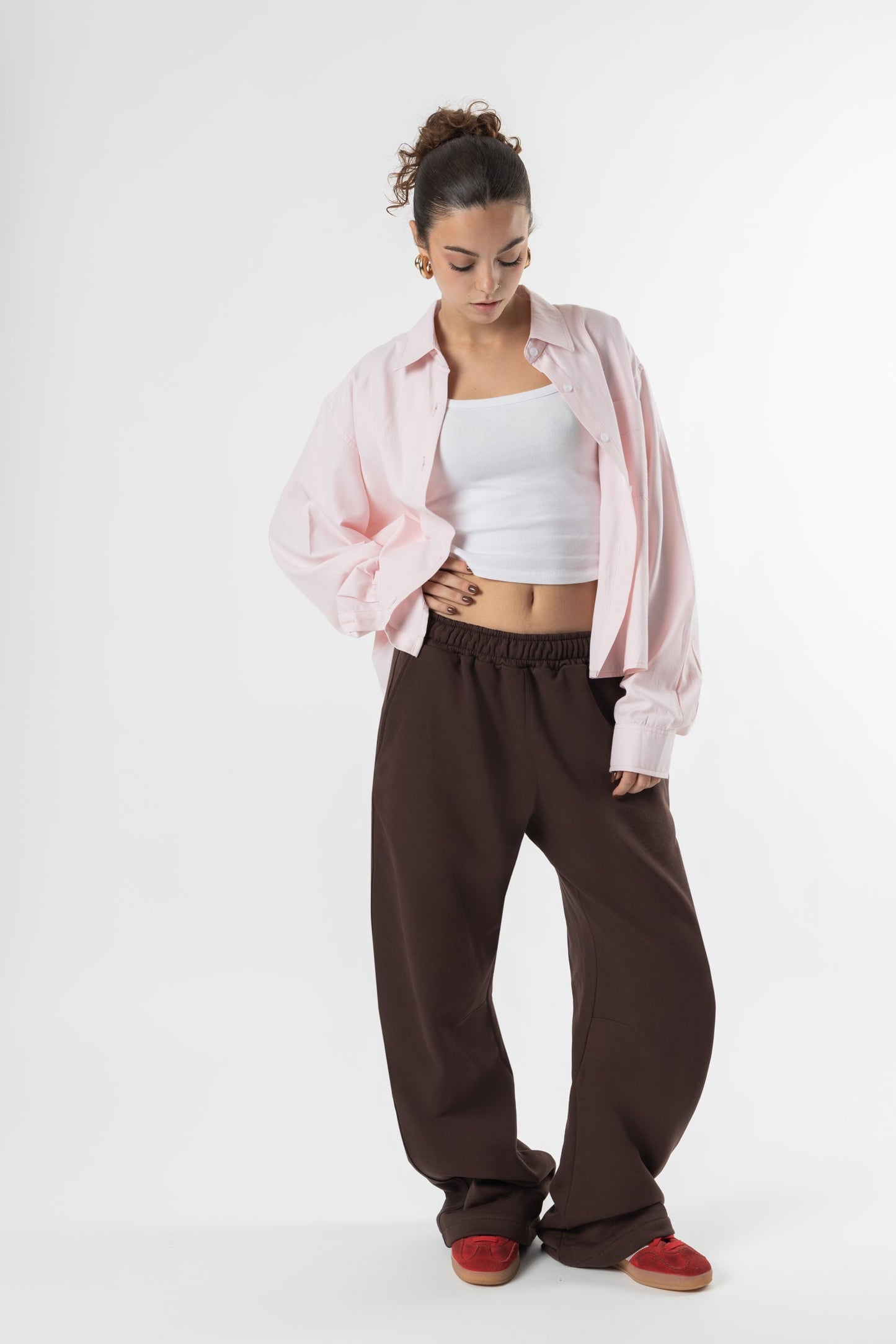 Shirt oxford Cropped Baby Pink