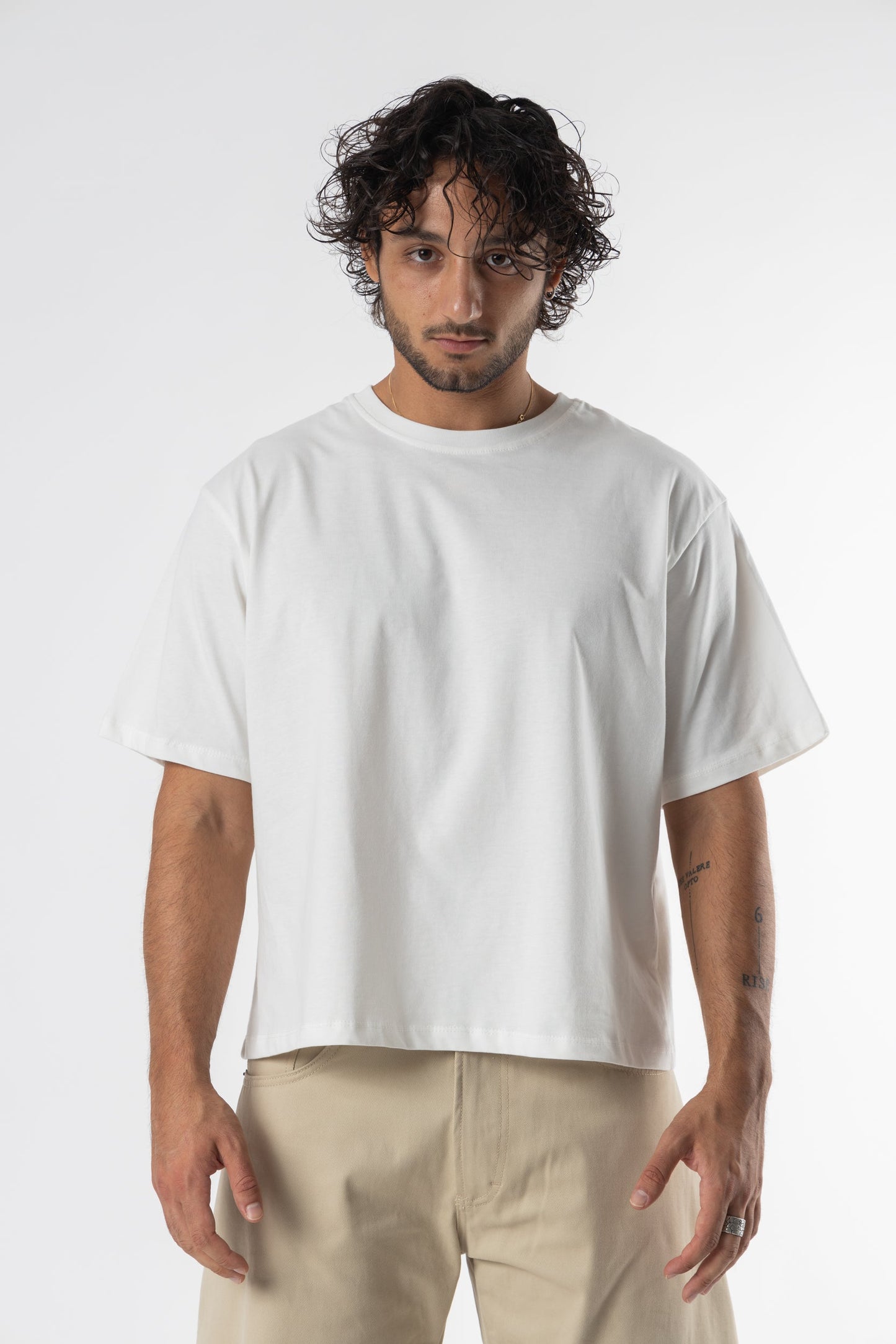 T-Shirt Cropped Blanks 190GSM Off White