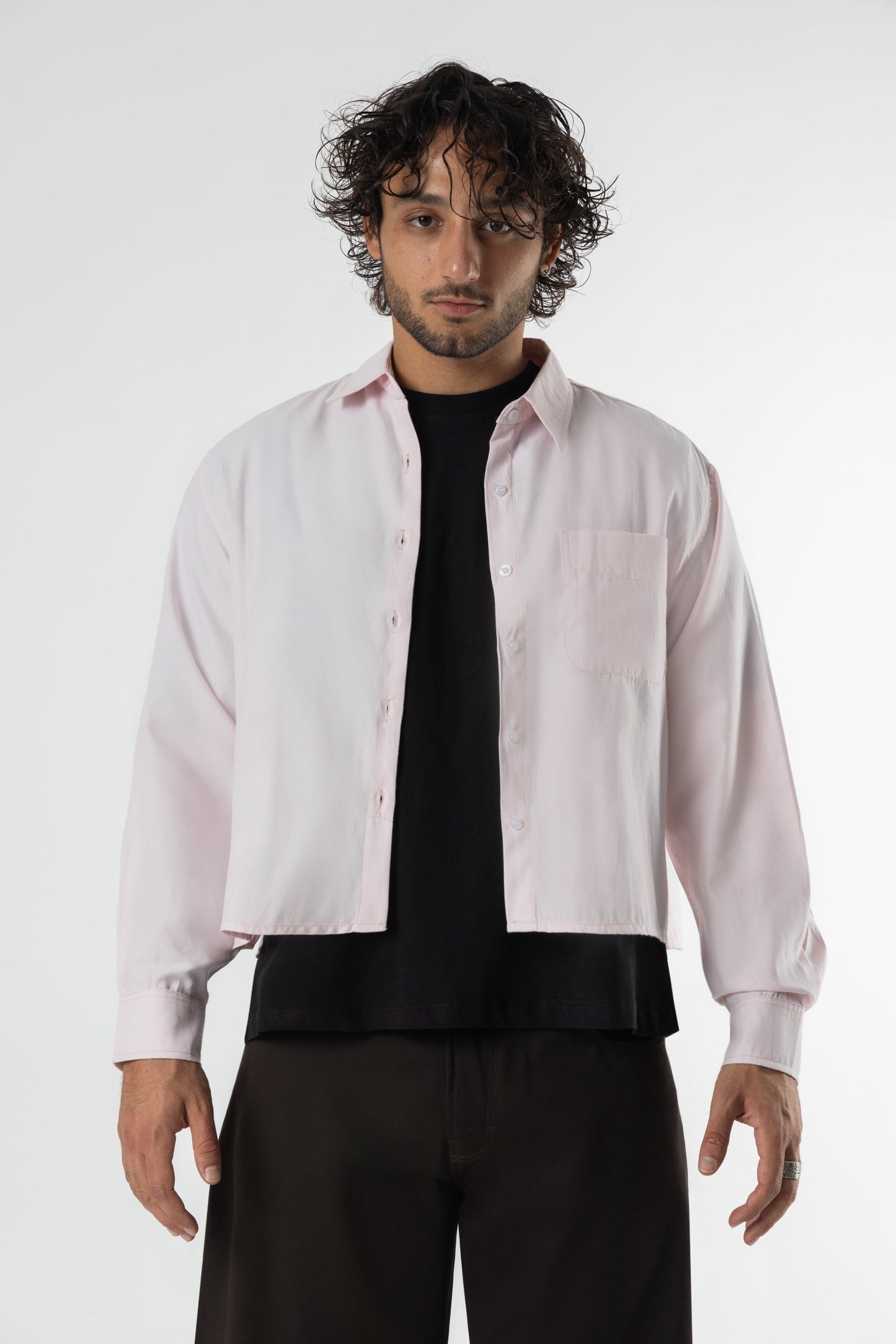 Shirt oxford Cropped Baby Pink