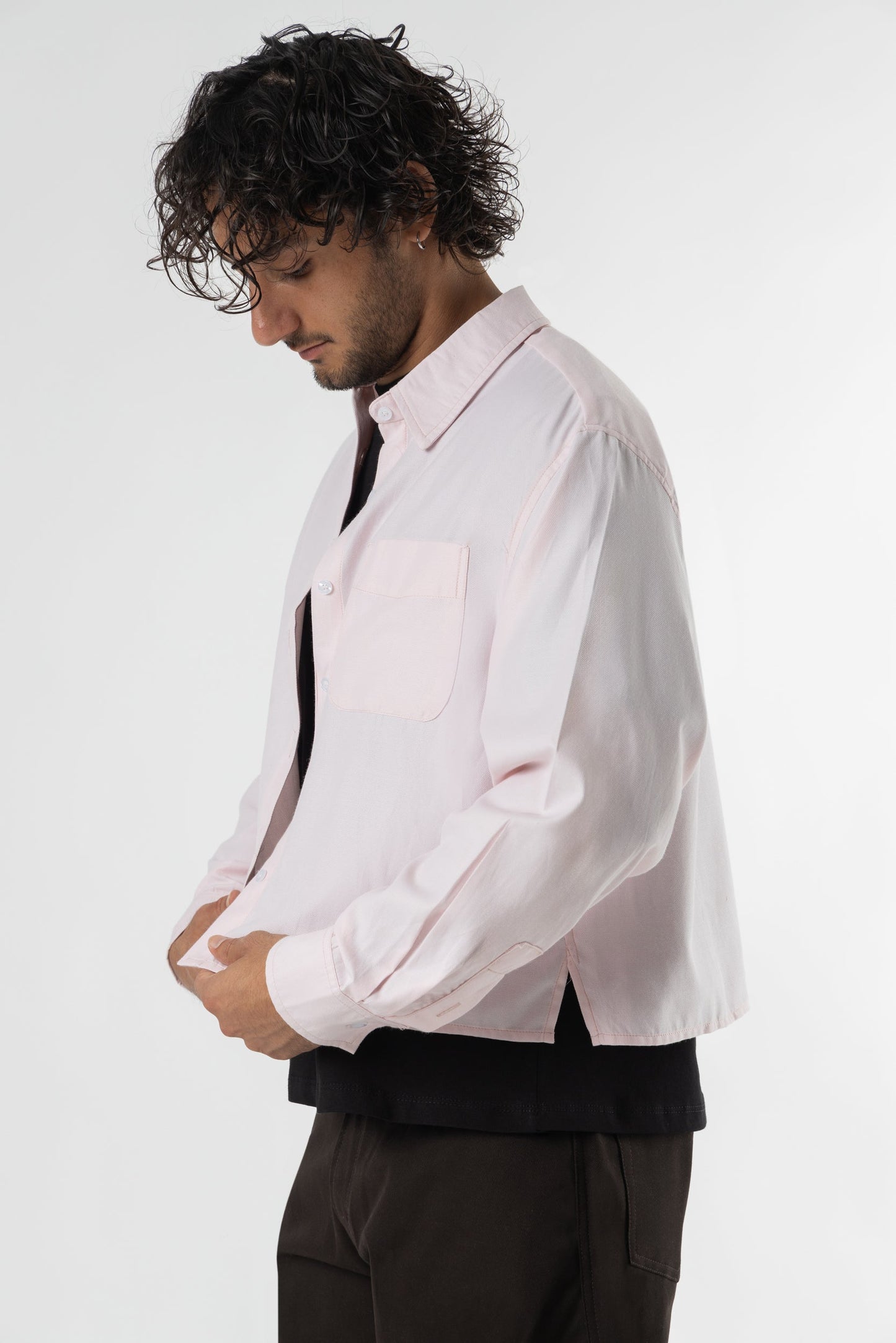 Shirt oxford Cropped Baby Pink