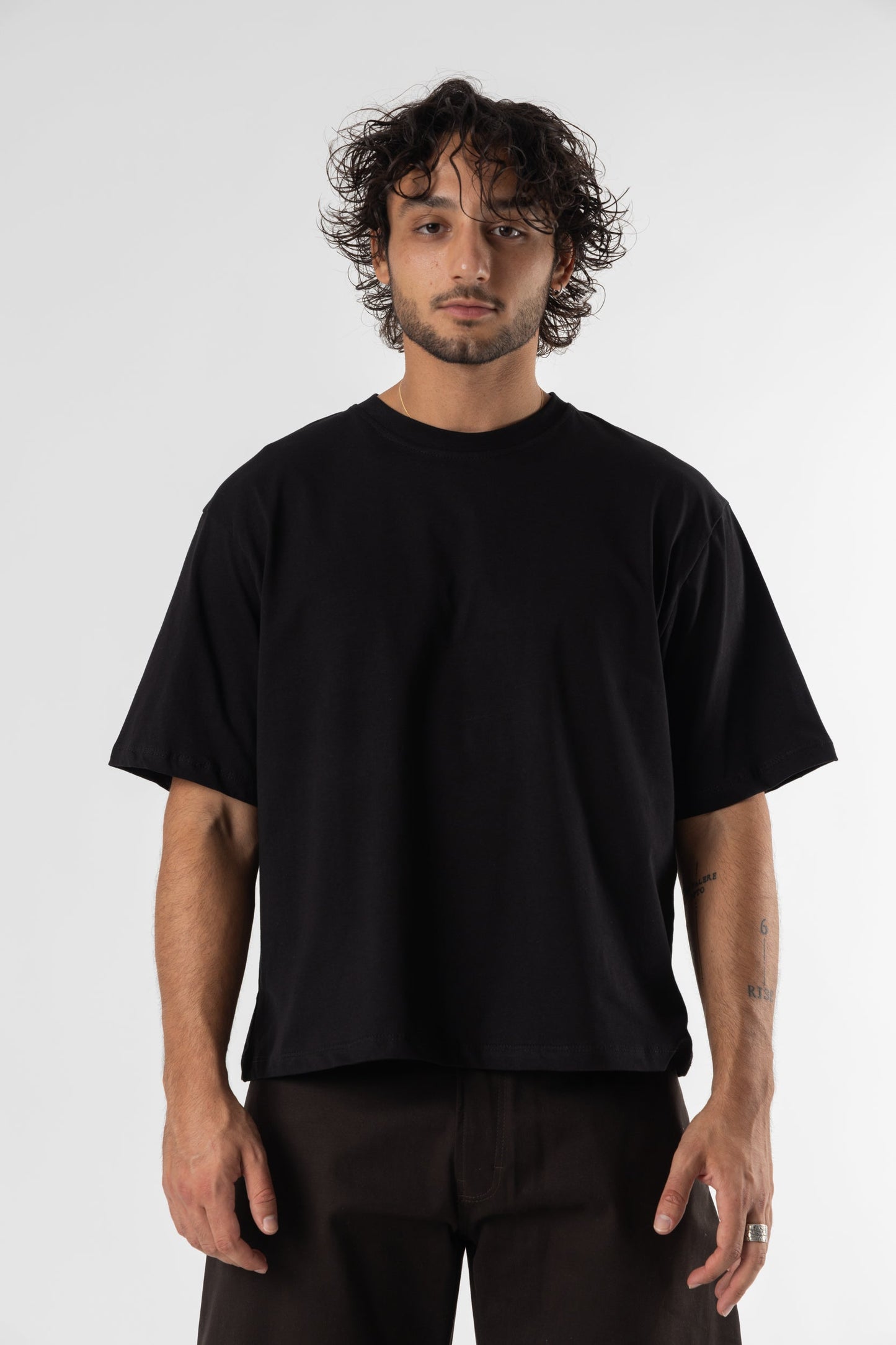 T-Shirt Cropped Blanks 190GSM Black