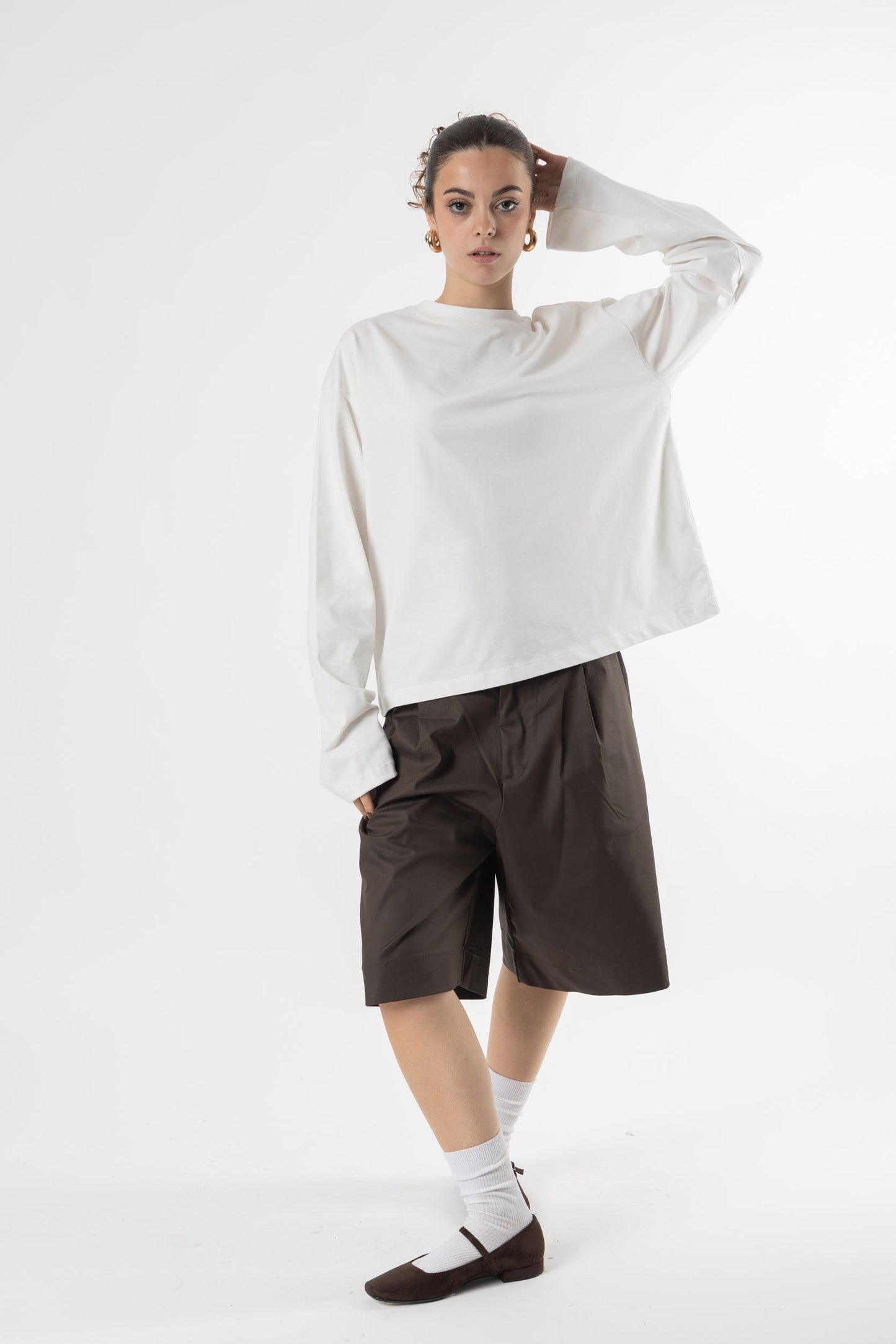 Longsleeve Cropped Blanks 220GSM Off White