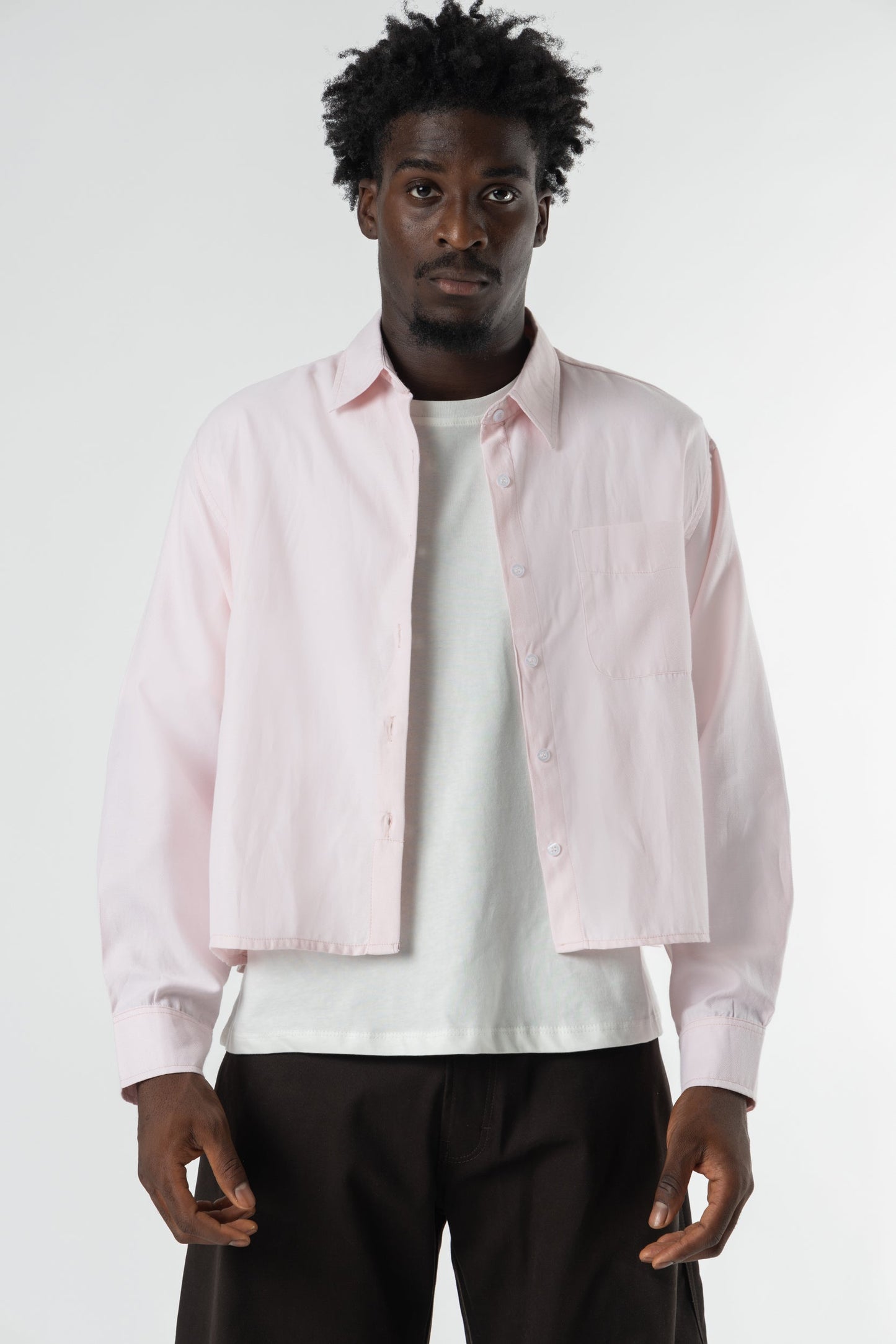 Shirt oxford Cropped Baby Pink