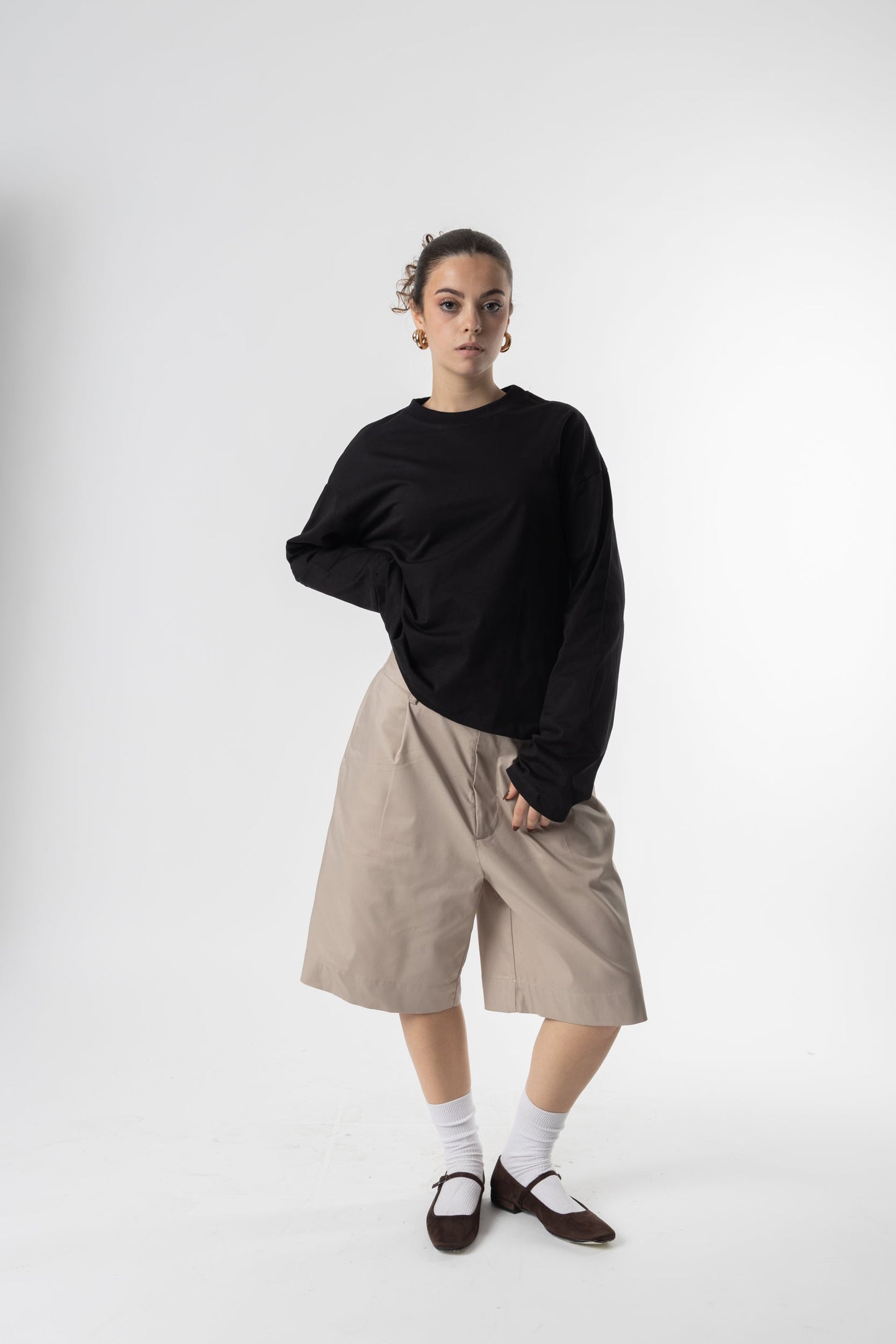 Longsleeve Cropped Blanks 220GSM Black