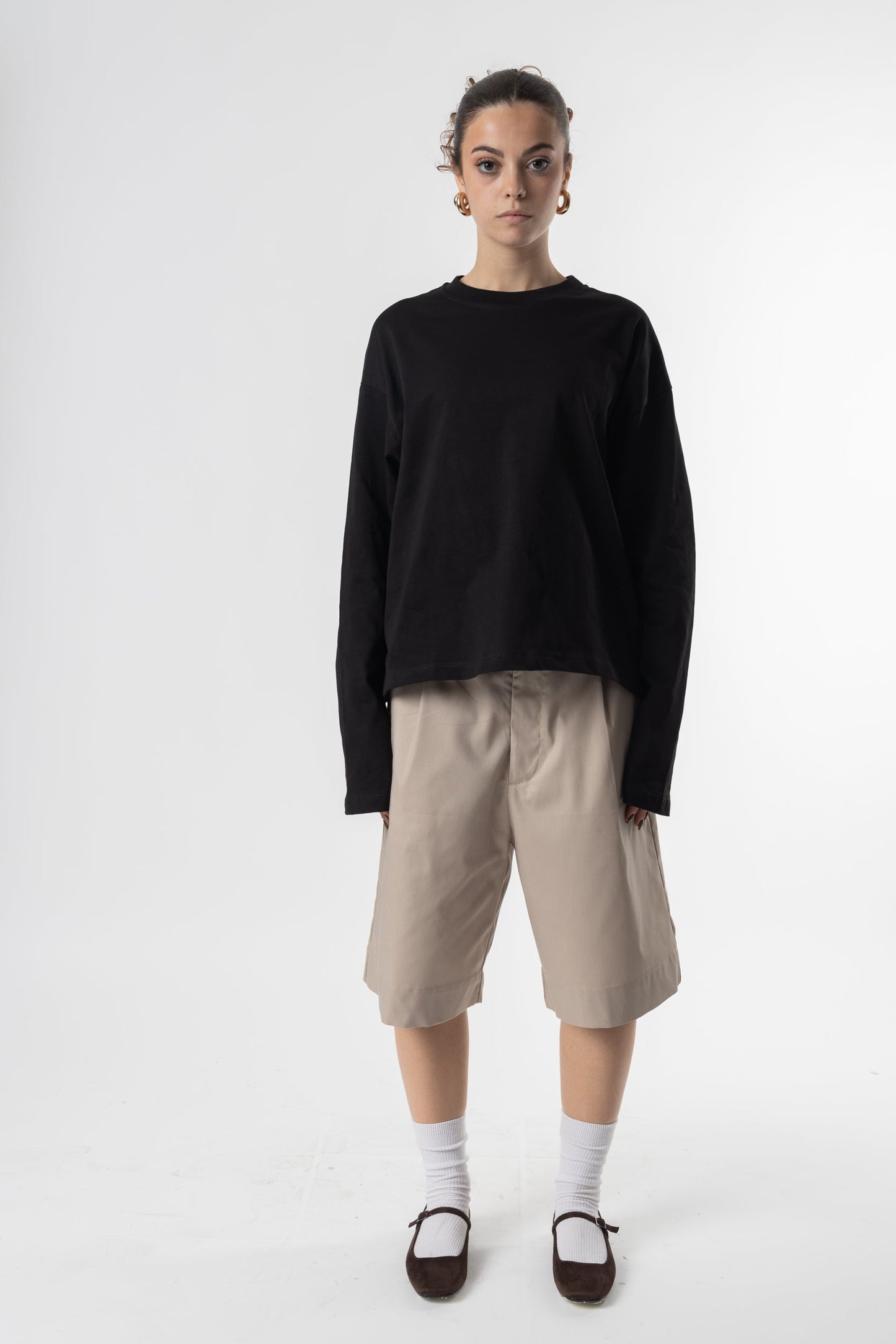 Longsleeve Cropped Blanks 220GSM Black