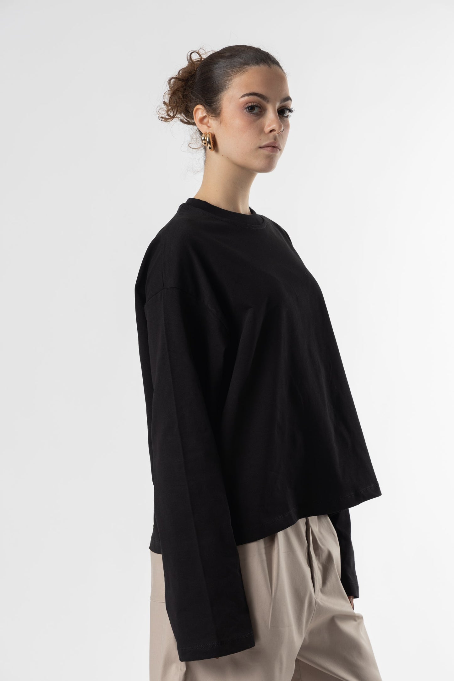 Longsleeve Cropped Blanks 220GSM Black