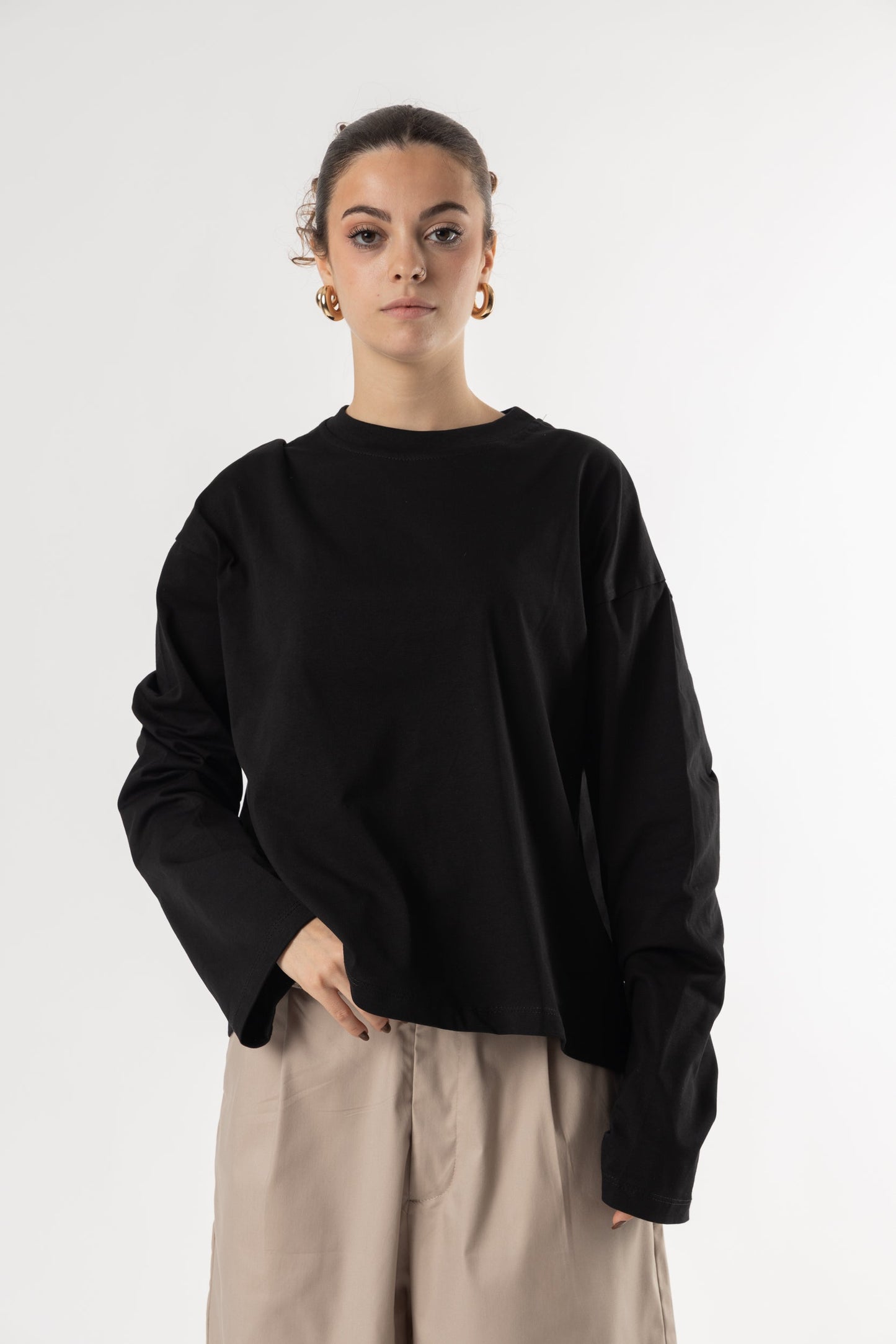 Longsleeve Cropped Blanks 220GSM Black