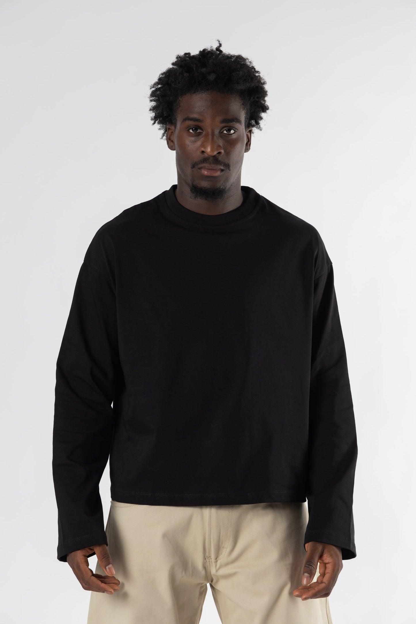 Longsleeve Cropped Blanks 220GSM Black