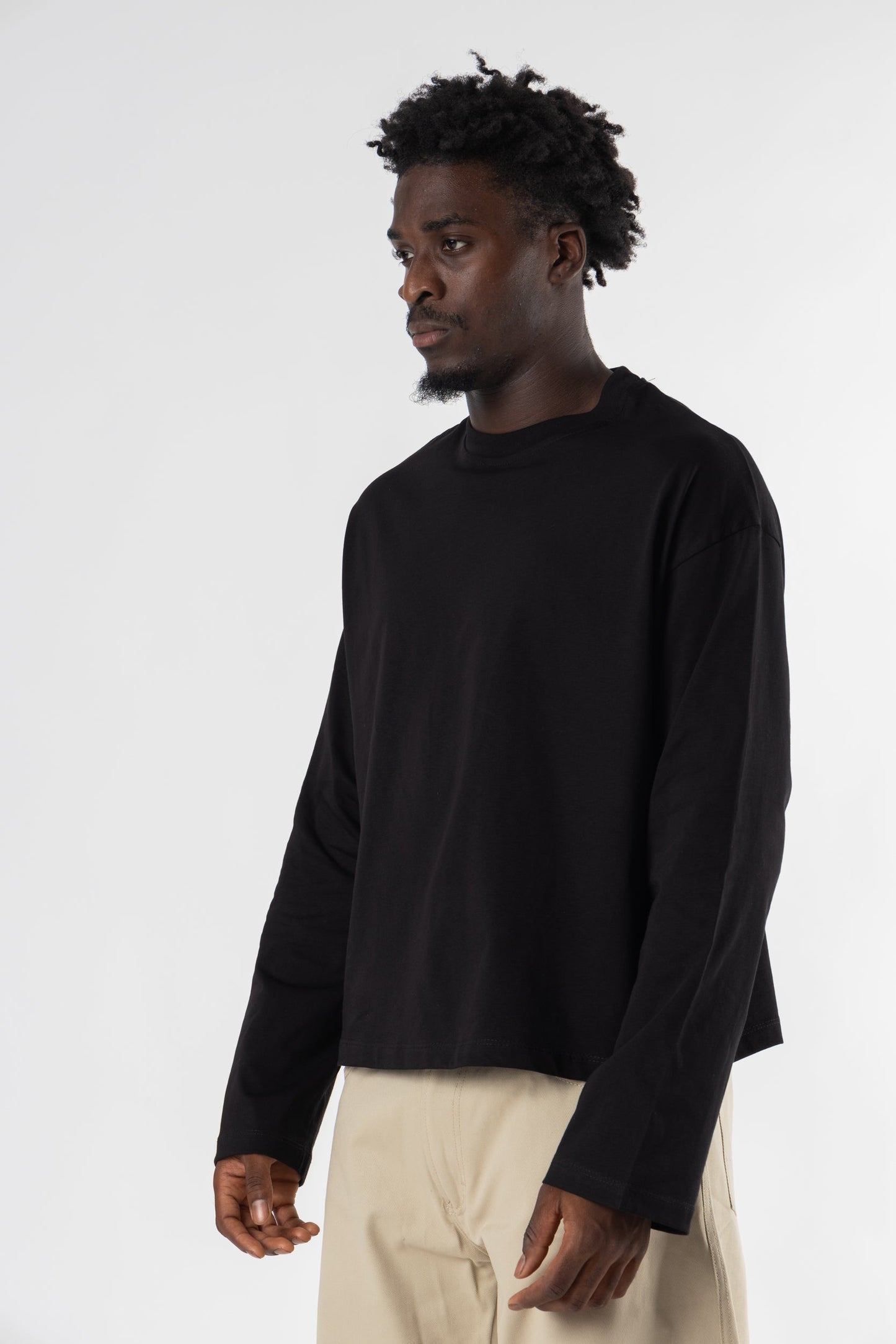 Longsleeve Cropped Blanks 220GSM Black