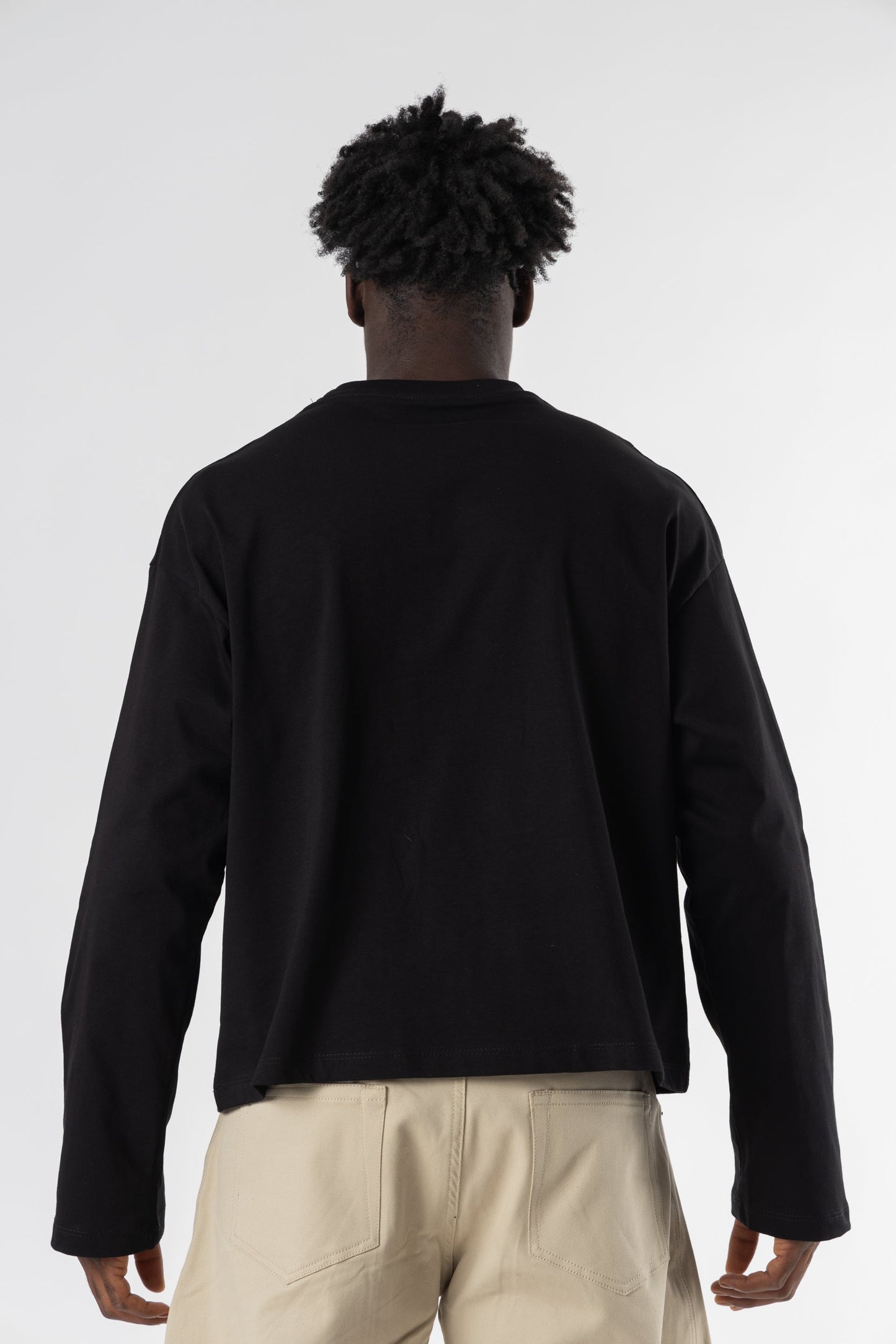 Longsleeve Cropped Blanks 220GSM Black