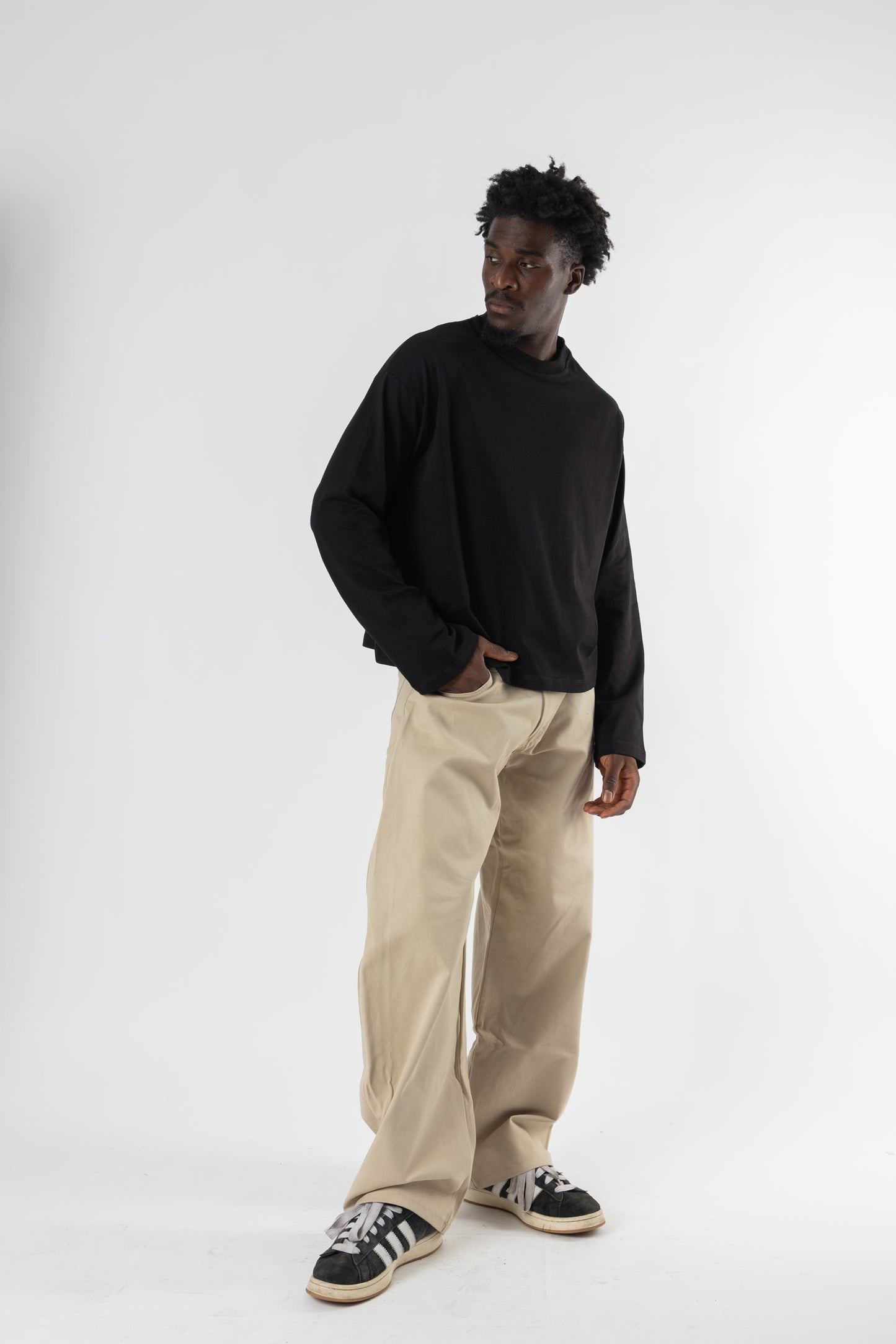 Longsleeve Cropped Blanks 220GSM Black