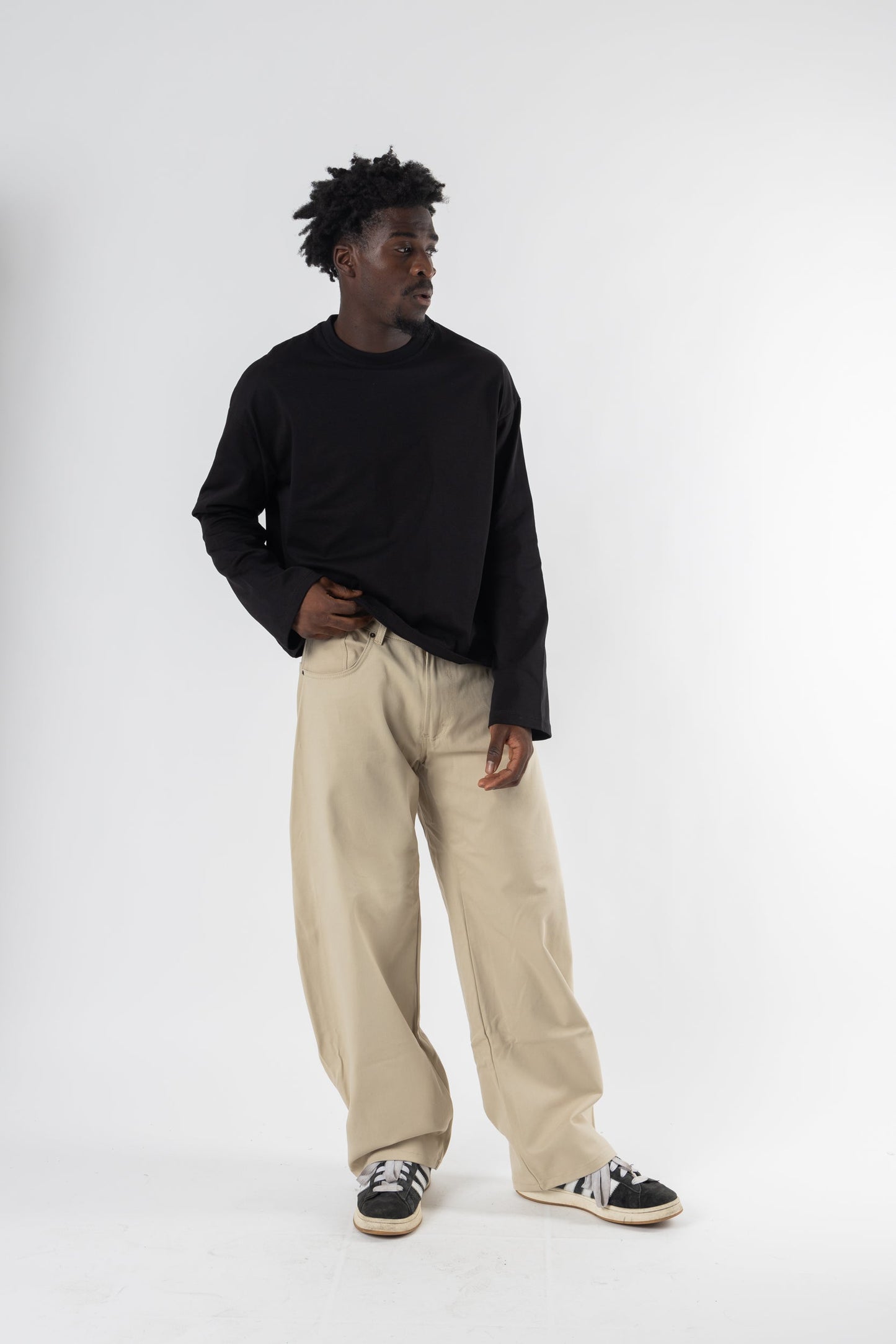 Longsleeve Cropped Blanks 220GSM Black