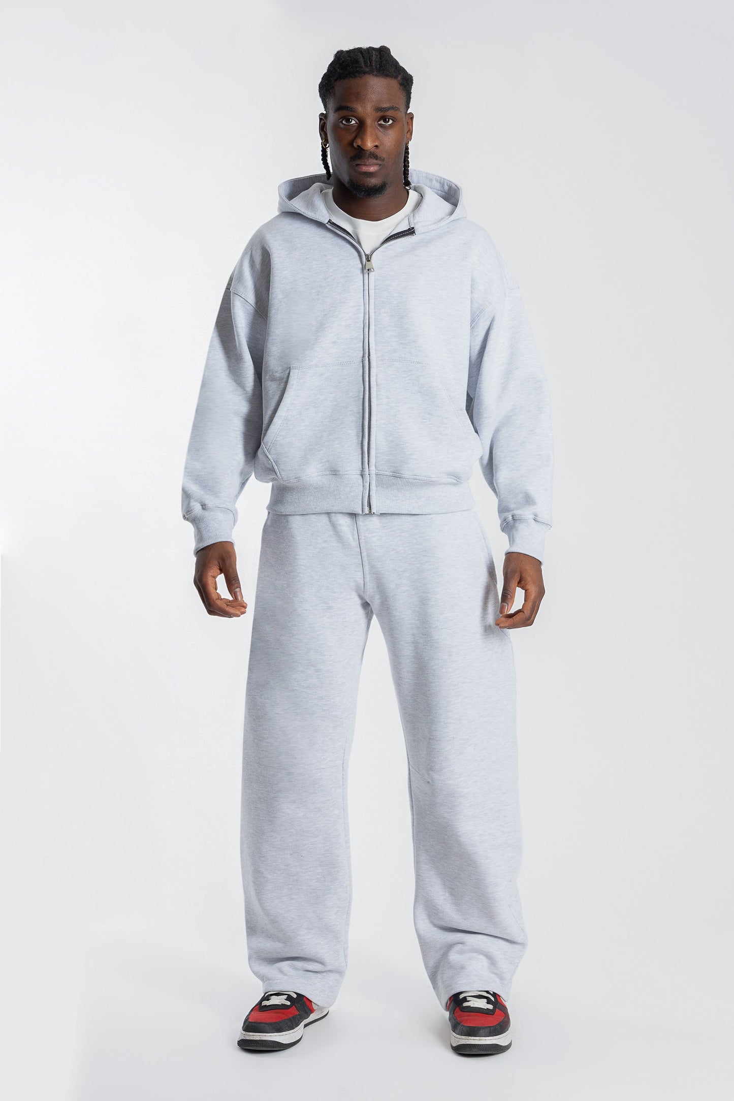 Zip Hoodie Premium Blanks 330GSM Dark Grey