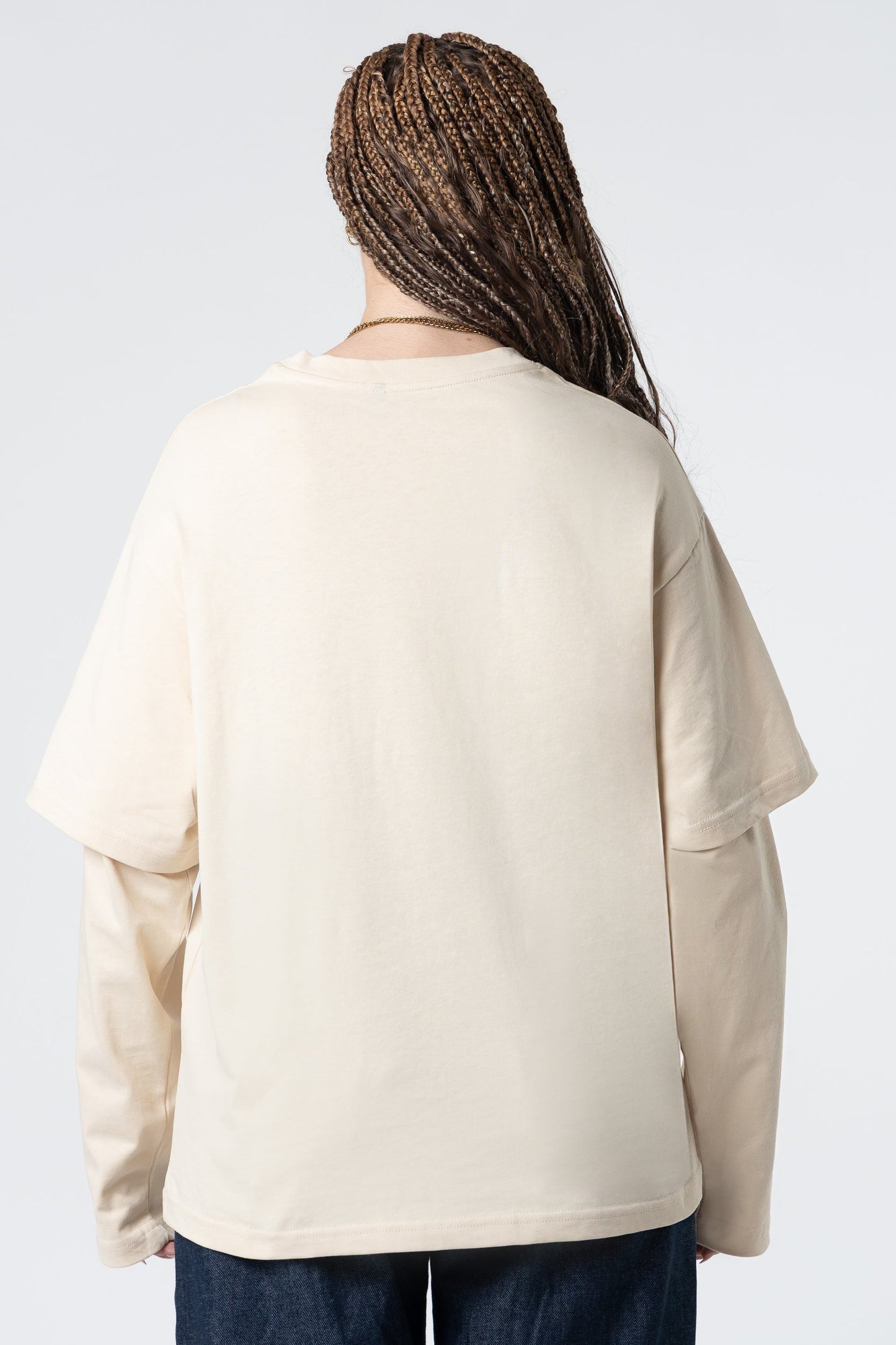 Double Long Sleeve Blanks 220GSM Sand