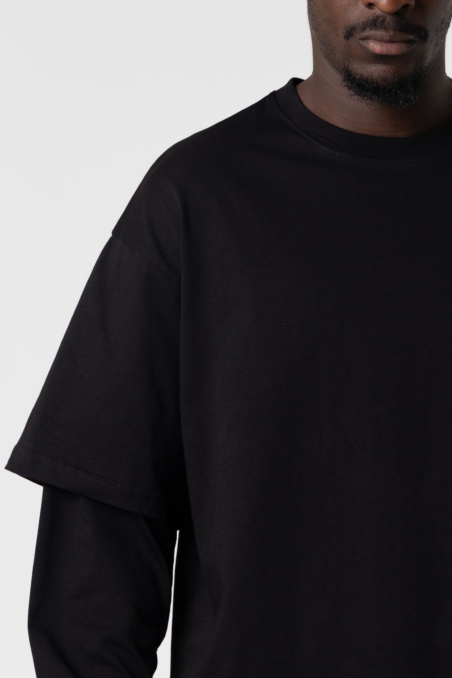 Double Long Sleeve Blanks 220GSM Black
