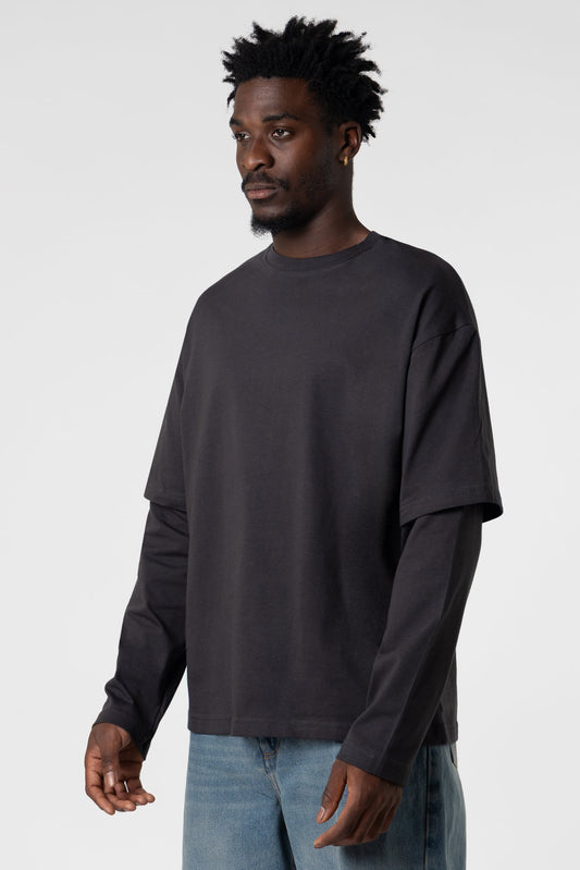Double Long Sleeve Blanks 220GSM Dark Grey