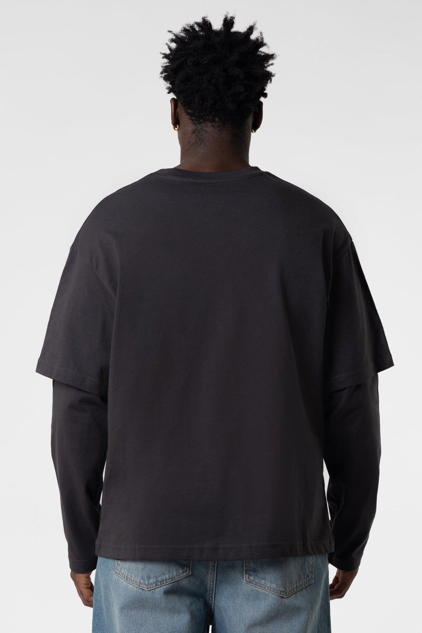 Double Long Sleeve Blanks 220GSM Dark Grey