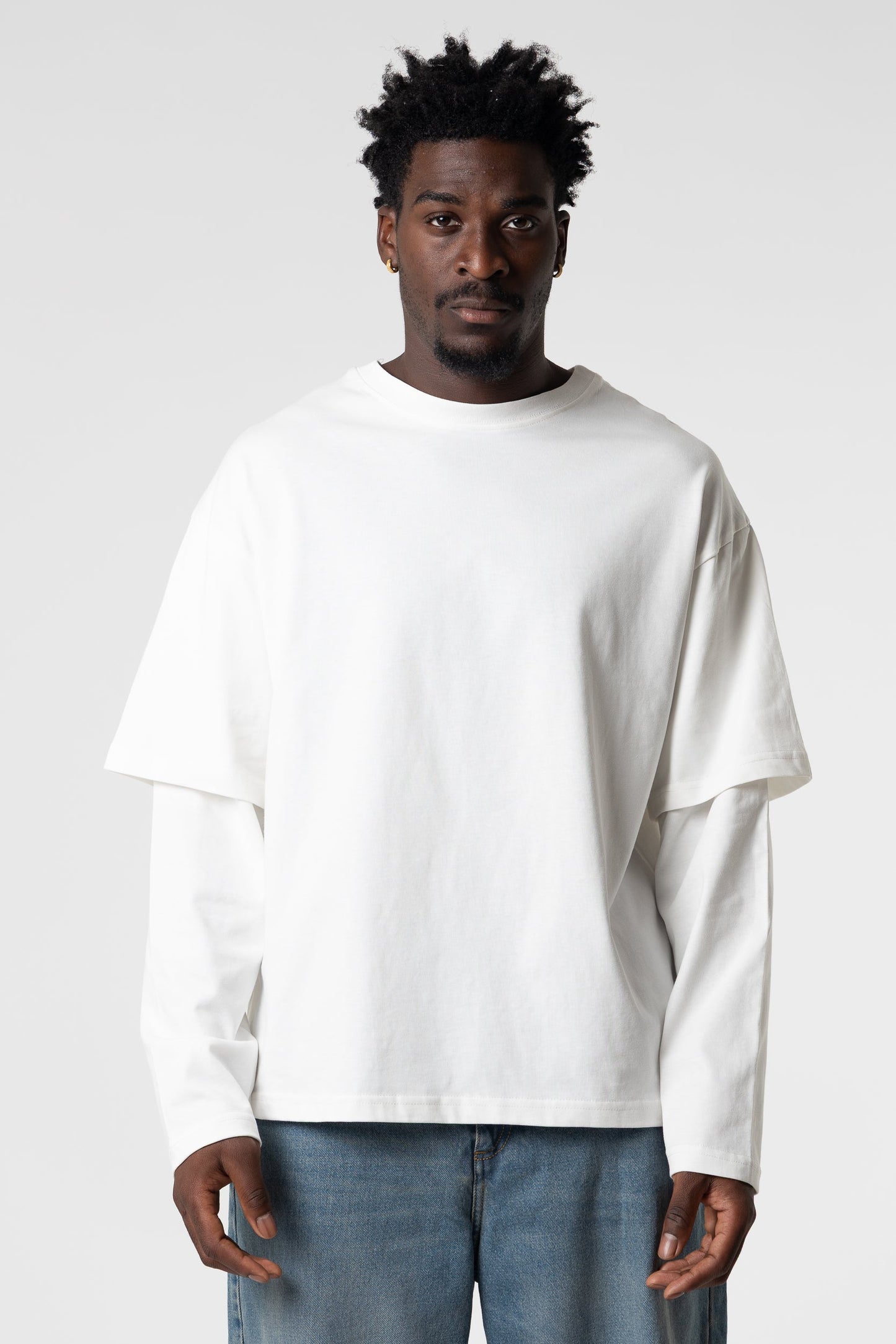 Double Long Sleeve Blanks 220GSM Off White