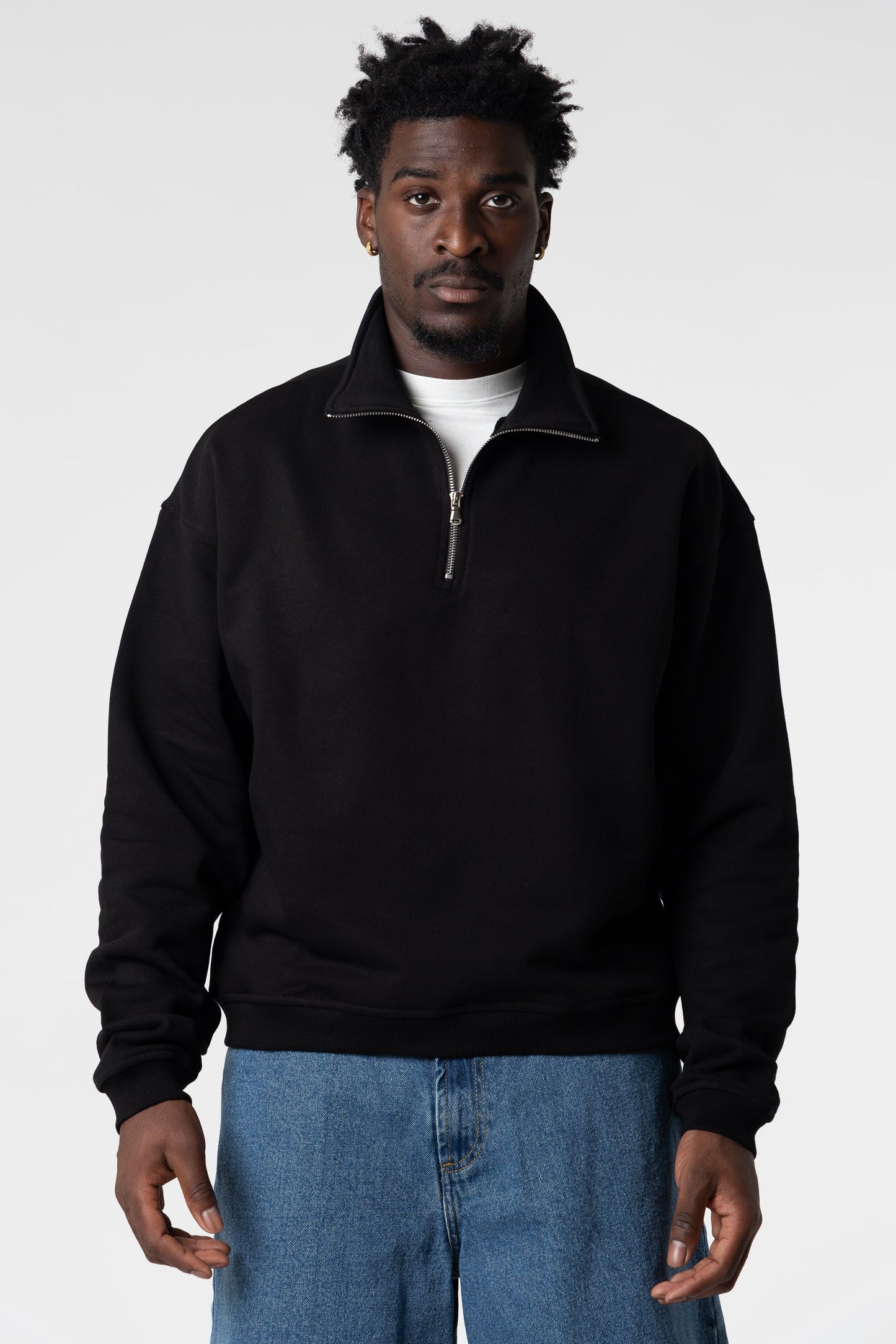 Sweatshirt Half Zip Blanks 330GSM Cream