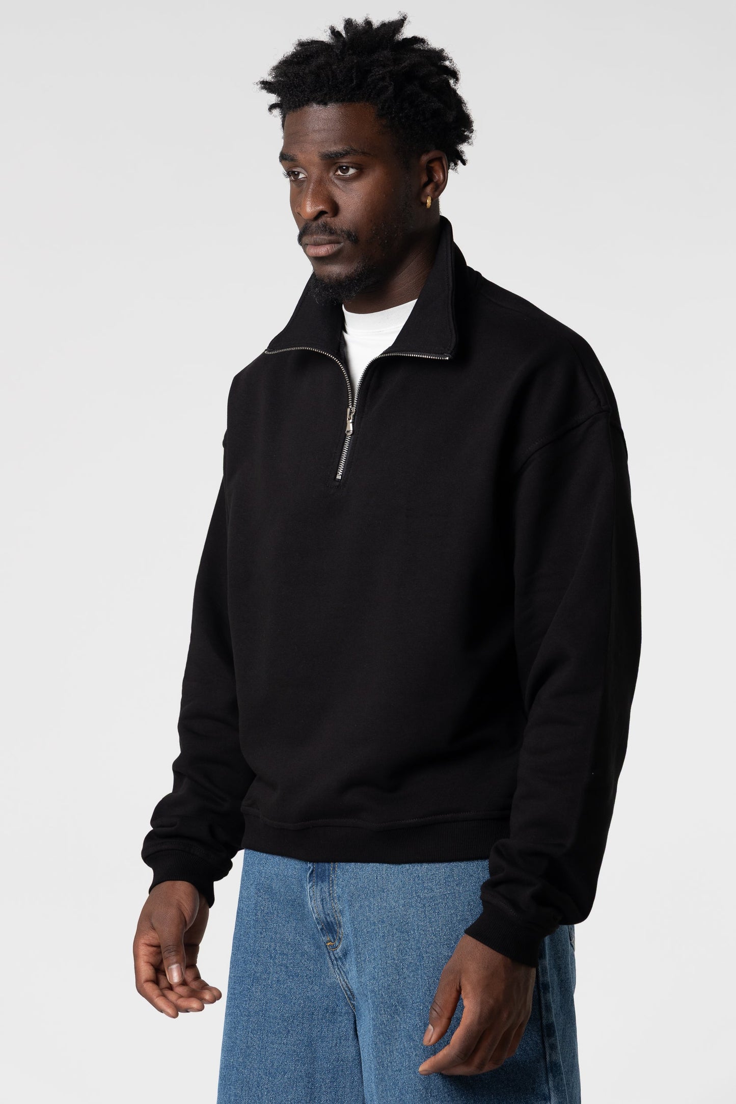 Sweatshirt Half Zip Blanks 330GSM Night Blue