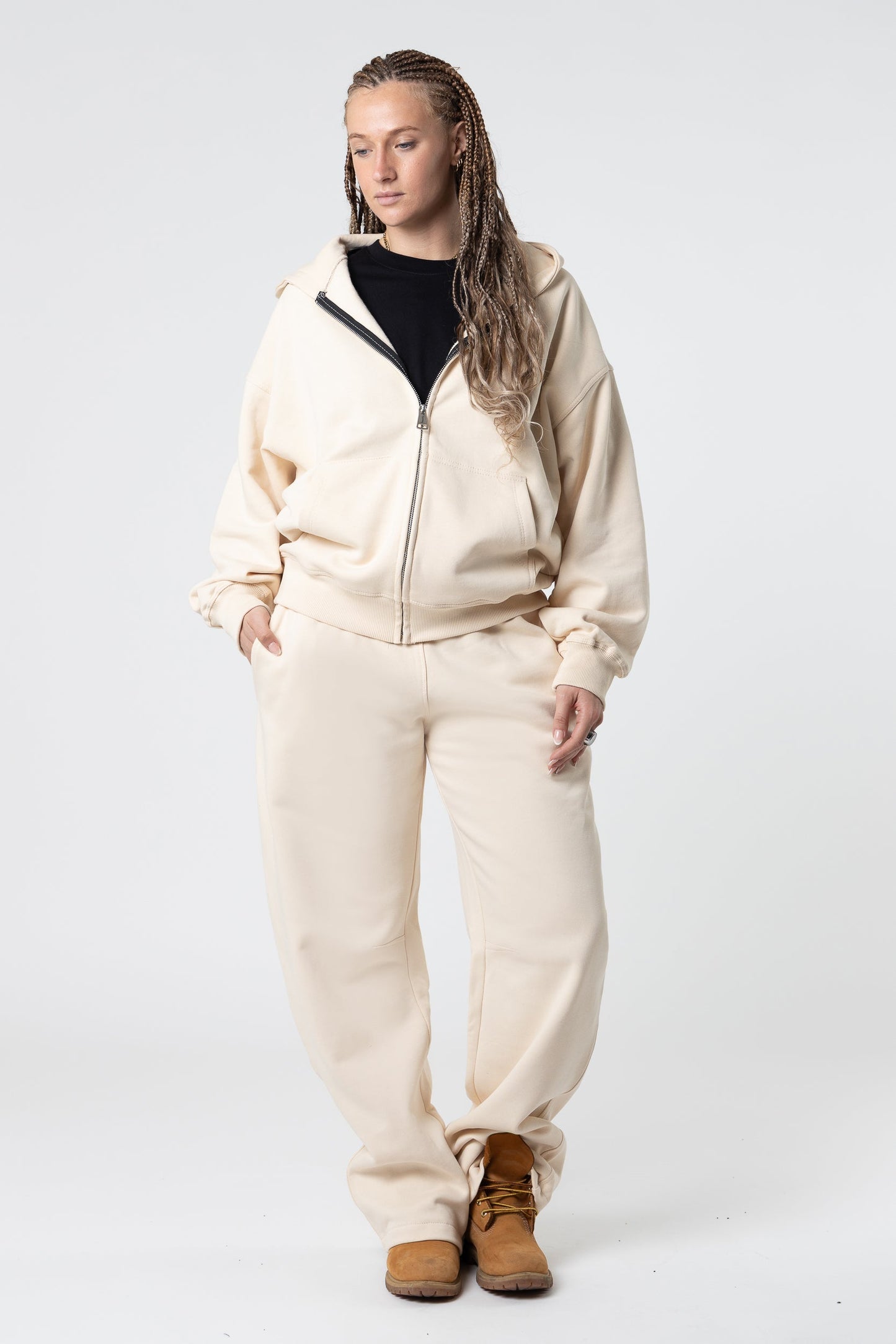 Sweatpants Wide Fit Blanks 330GSM Dark Chocolate