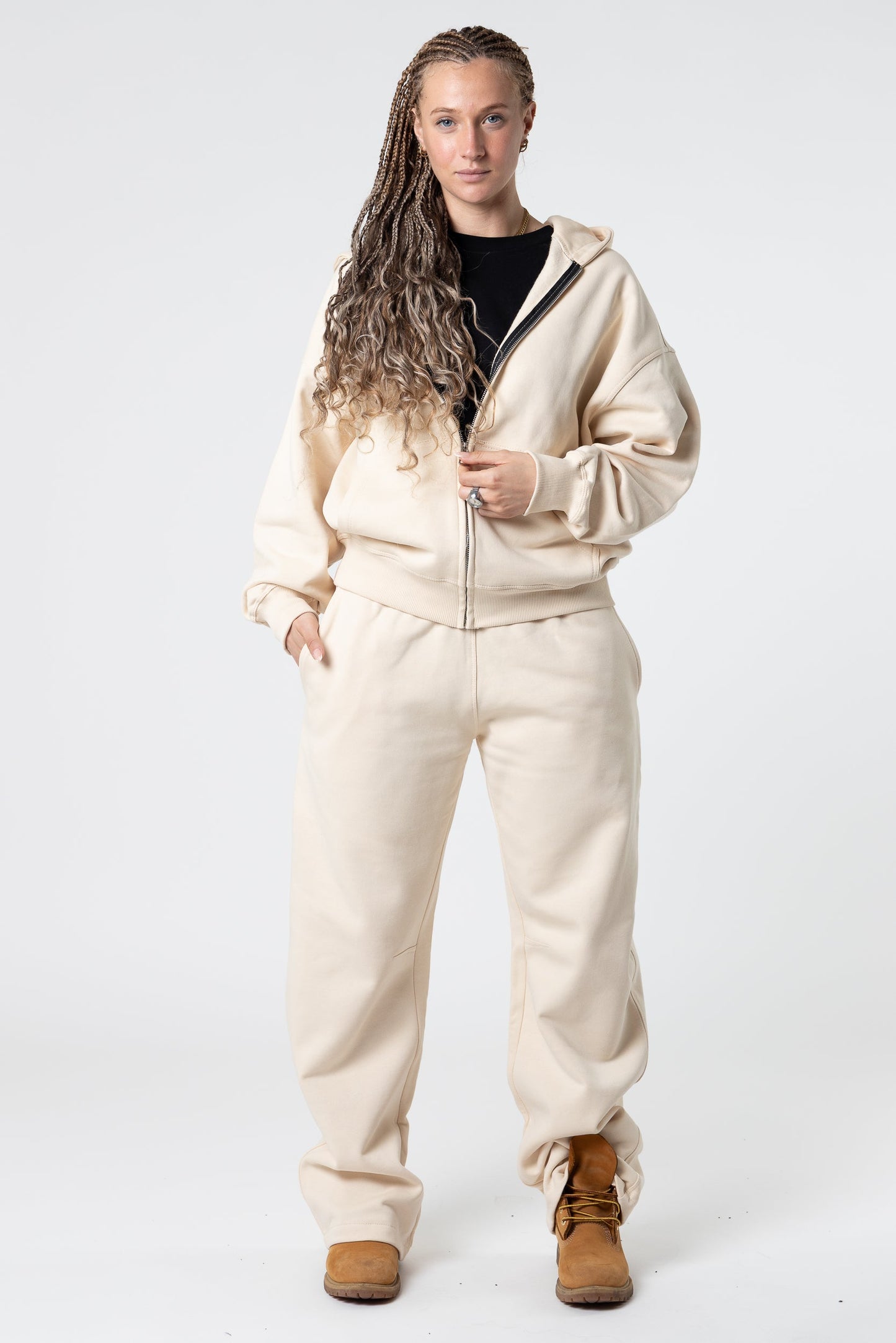 Sweatpants Wide Fit Blanks 330GSM Dark Chocolate