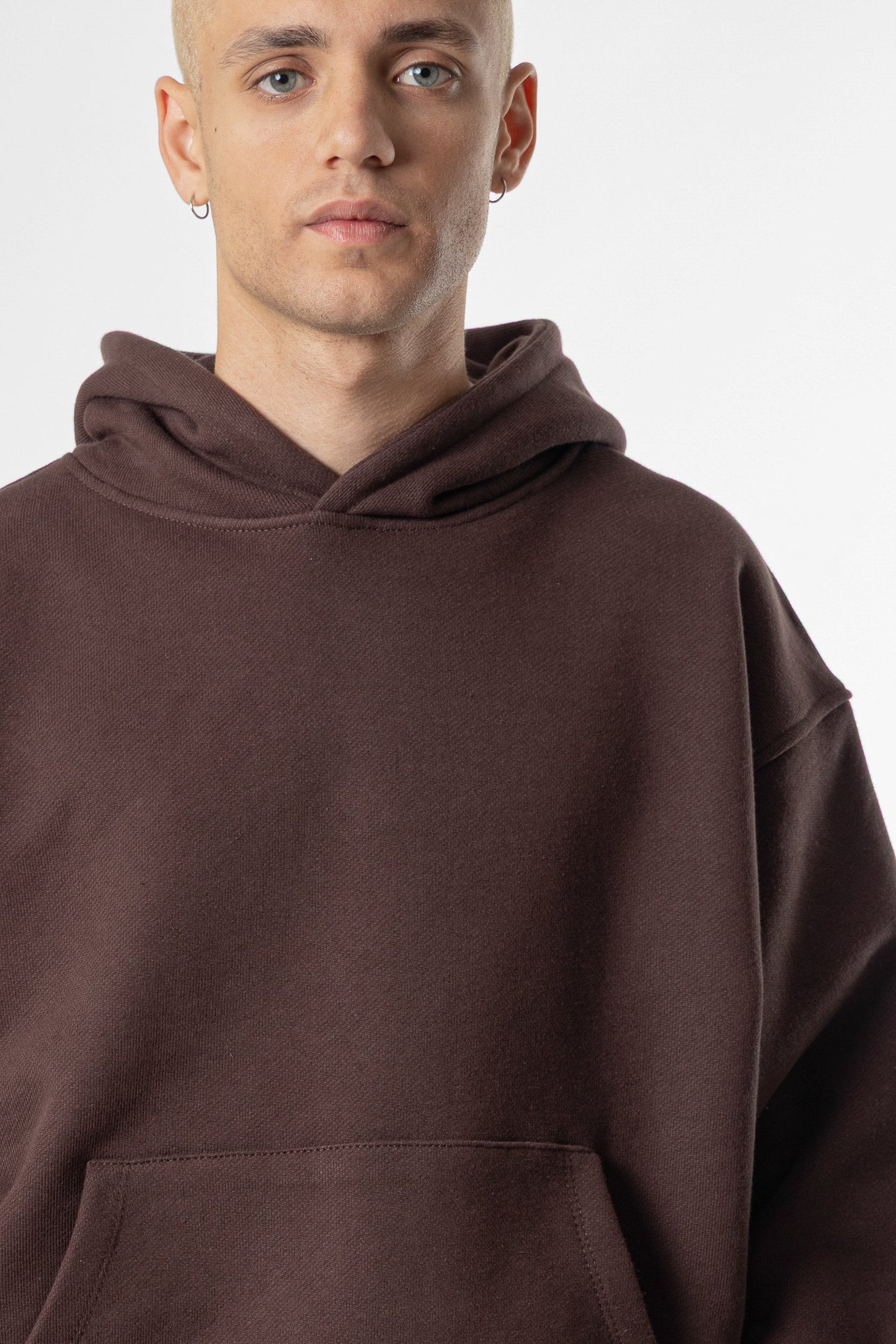 Hoodie Cropped Blanks 500GSM Dark Chocolate