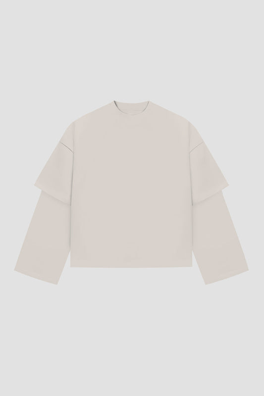 Double Long Sleeve Blanks 220GSM Off White