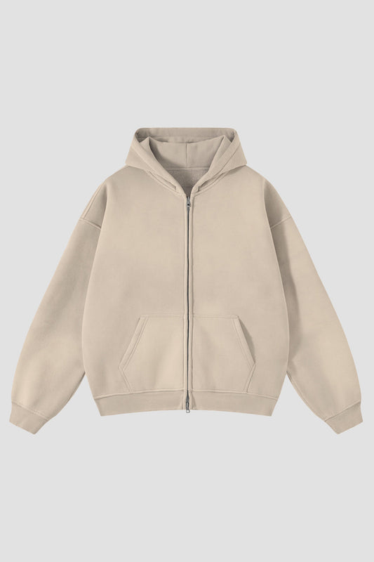 Zip Hoodie Premium Blanks 330GSM Sand