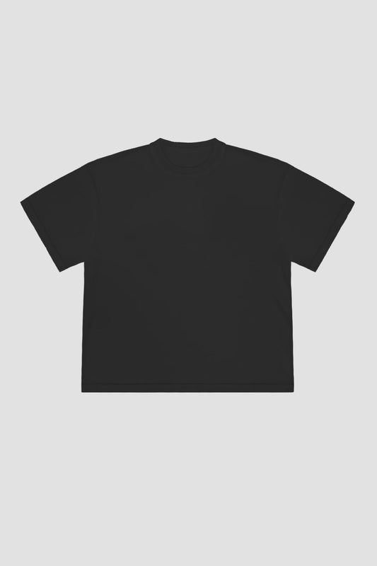 T-Shirt Cropped Blanks 190GSM Black