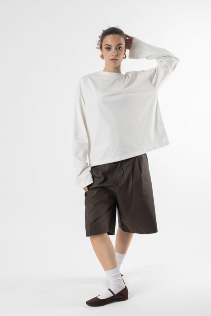 Longsleeve Cropped Blanks 220GSM Off White