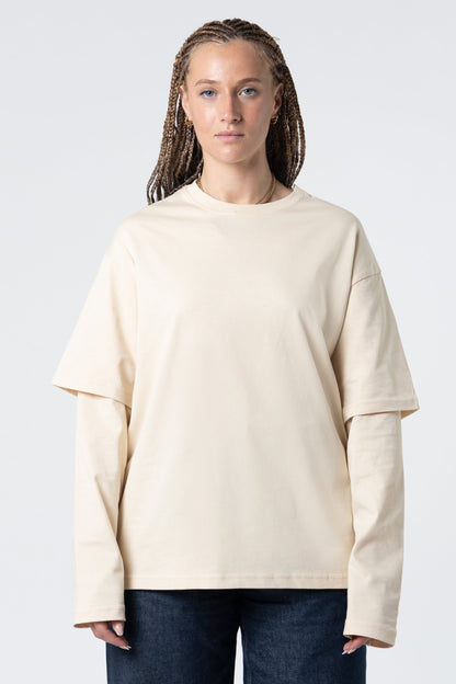 Double Long Sleeve Blanks 220GSM Sand