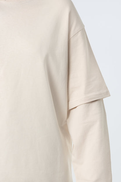 Double Long Sleeve Blanks 220GSM Sand