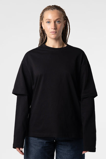 Double Long Sleeve Blanks 220GSM Black