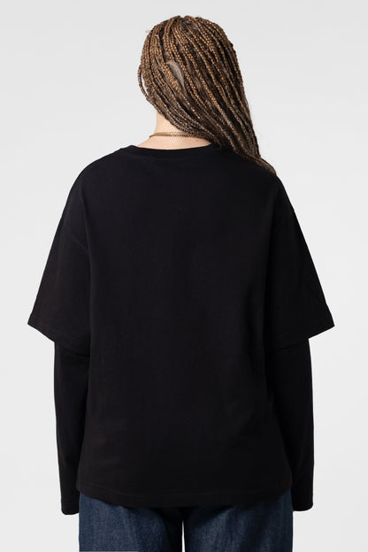 Double Long Sleeve Blanks 220GSM Black