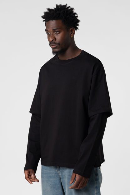 Double Long Sleeve Blanks 220GSM Black