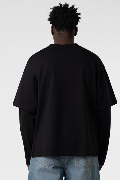 Double Long Sleeve Blanks 220GSM Black
