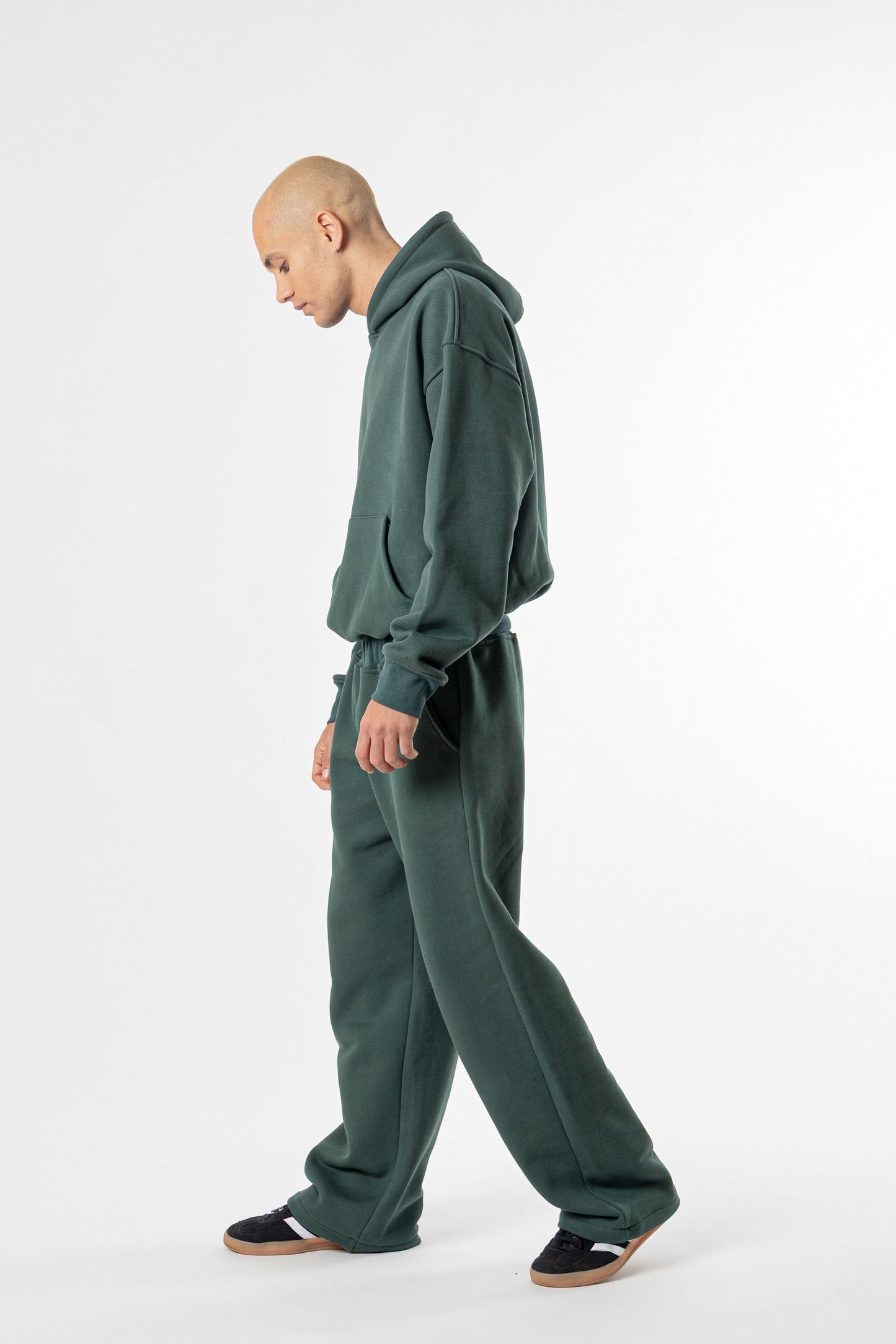 Hoodie Cropped Blanks 500GSM Forest Green