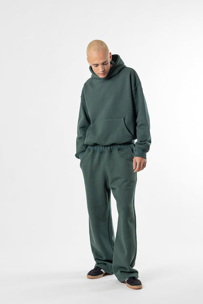 Hoodie Cropped Blanks 500GSM Forest Green