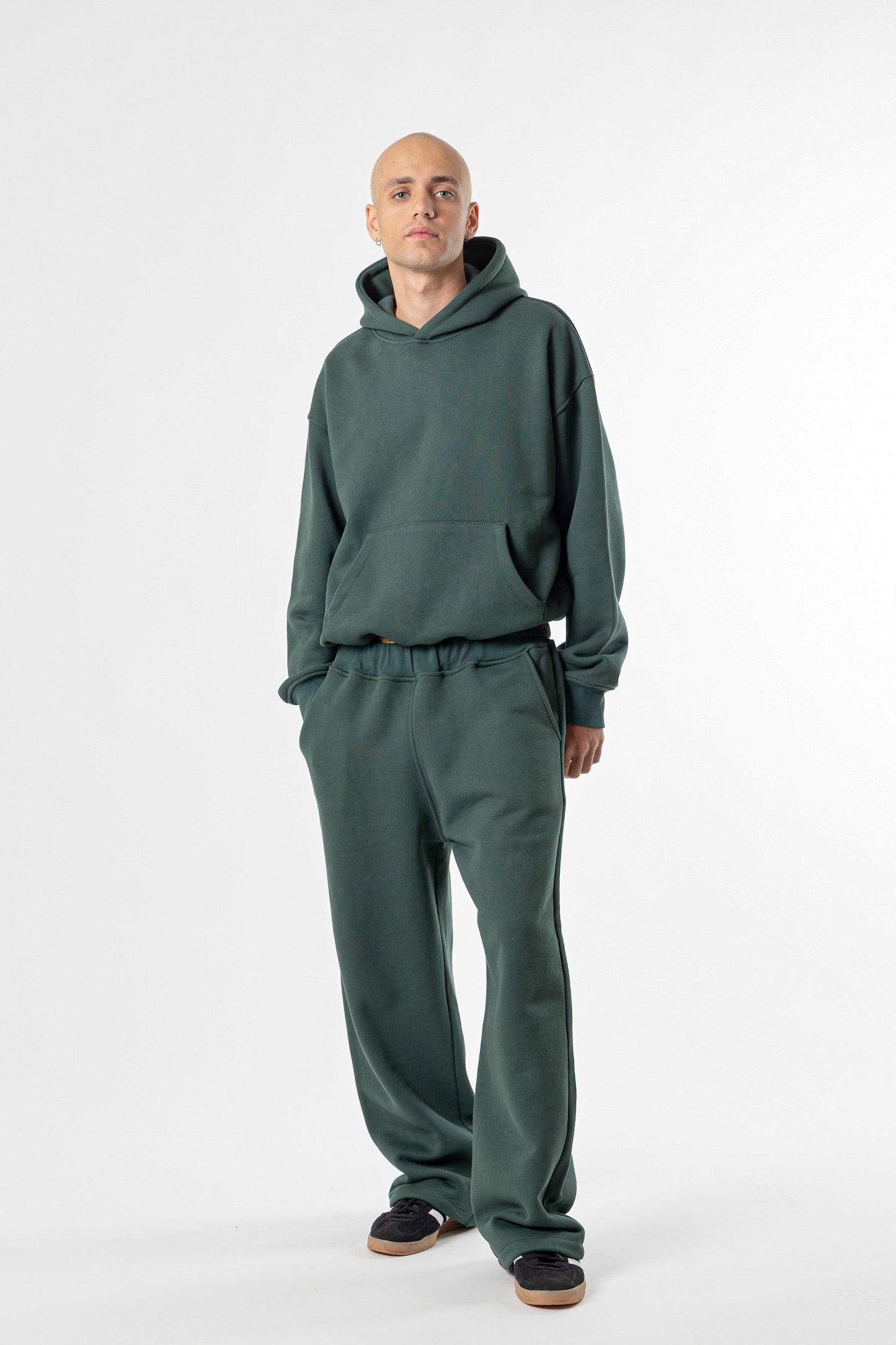 Hoodie Cropped Blanks 500GSM Forest Green