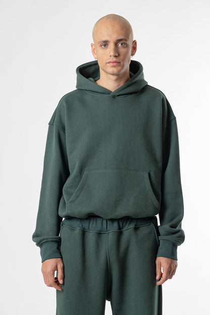 Hoodie Cropped Blanks 500GSM Forest Green