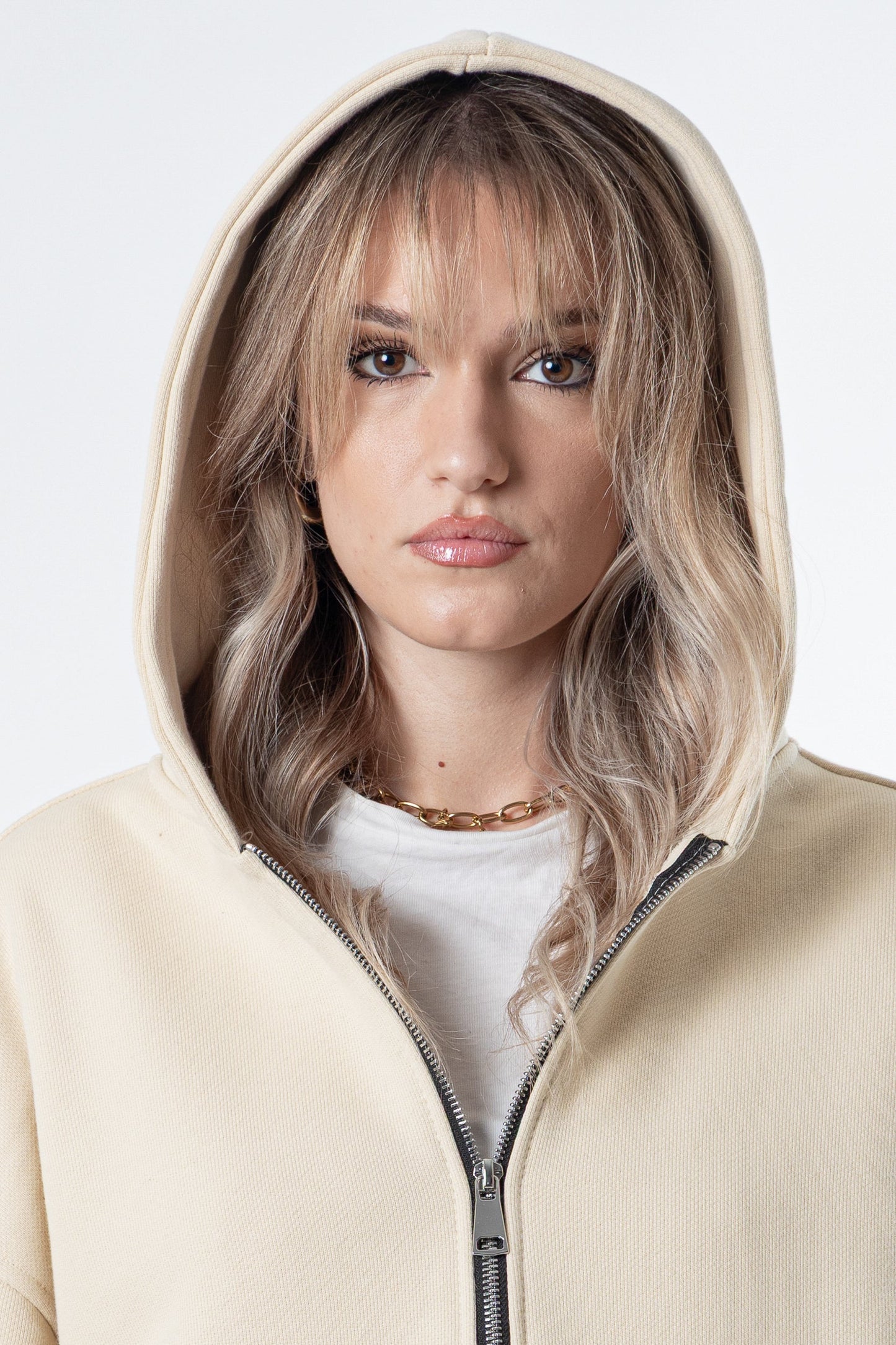 Zip Hoodie Heavy Blanks 500GSM Sand