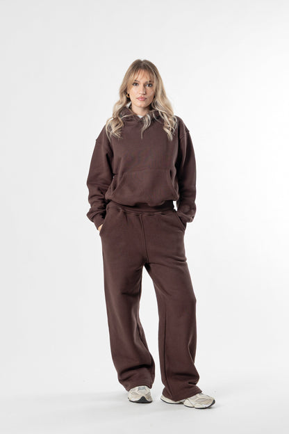 Hoodie Cropped Blanks 500GSM Dark Chocolate
