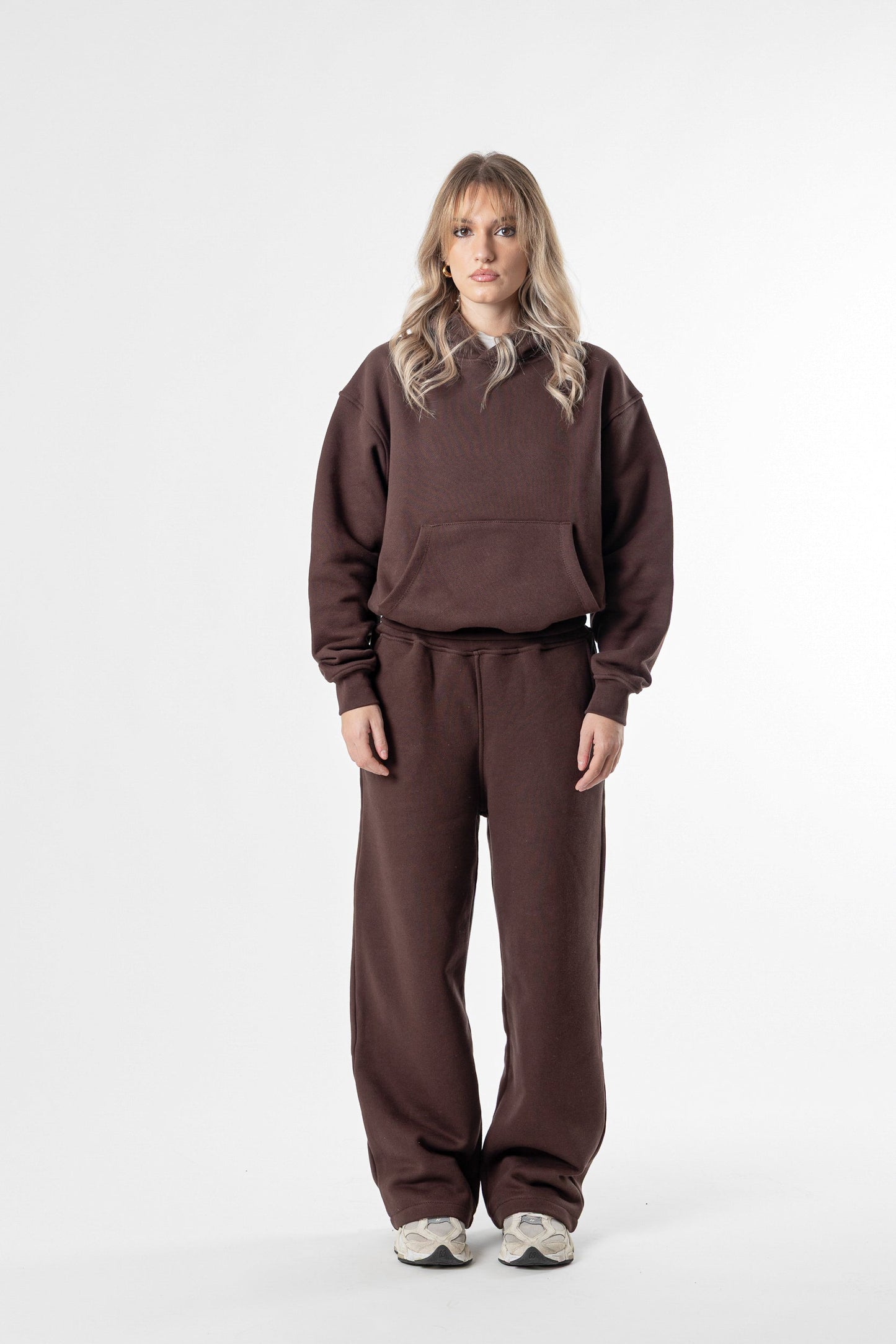 Hoodie Cropped Blanks 500GSM Dark Chocolate