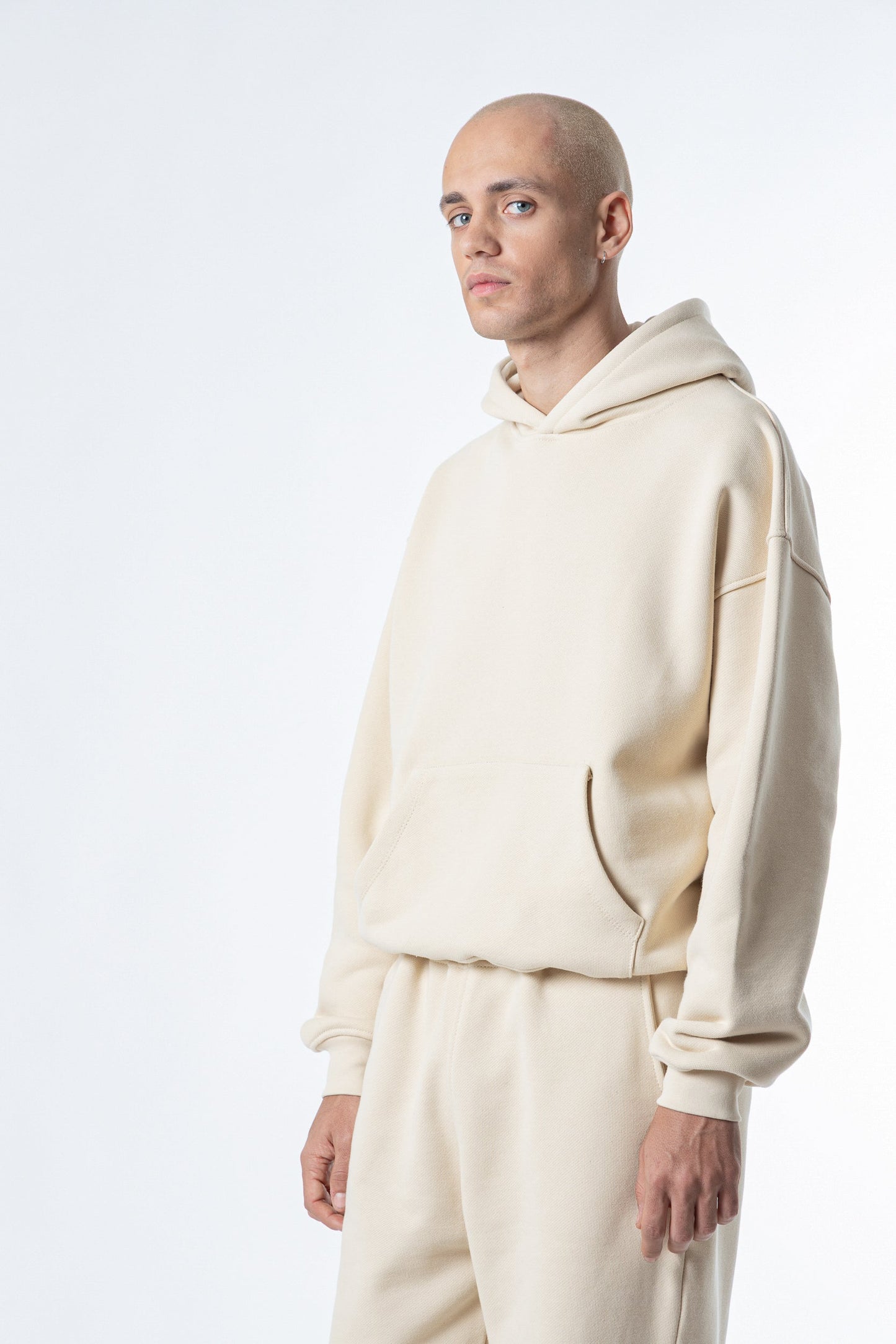 Hoodie Cropped Blanks 500GSM Sand
