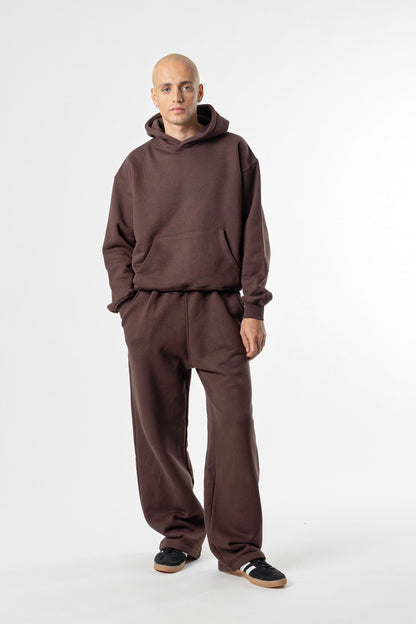 Hoodie Cropped Blanks 500GSM Dark Chocolate