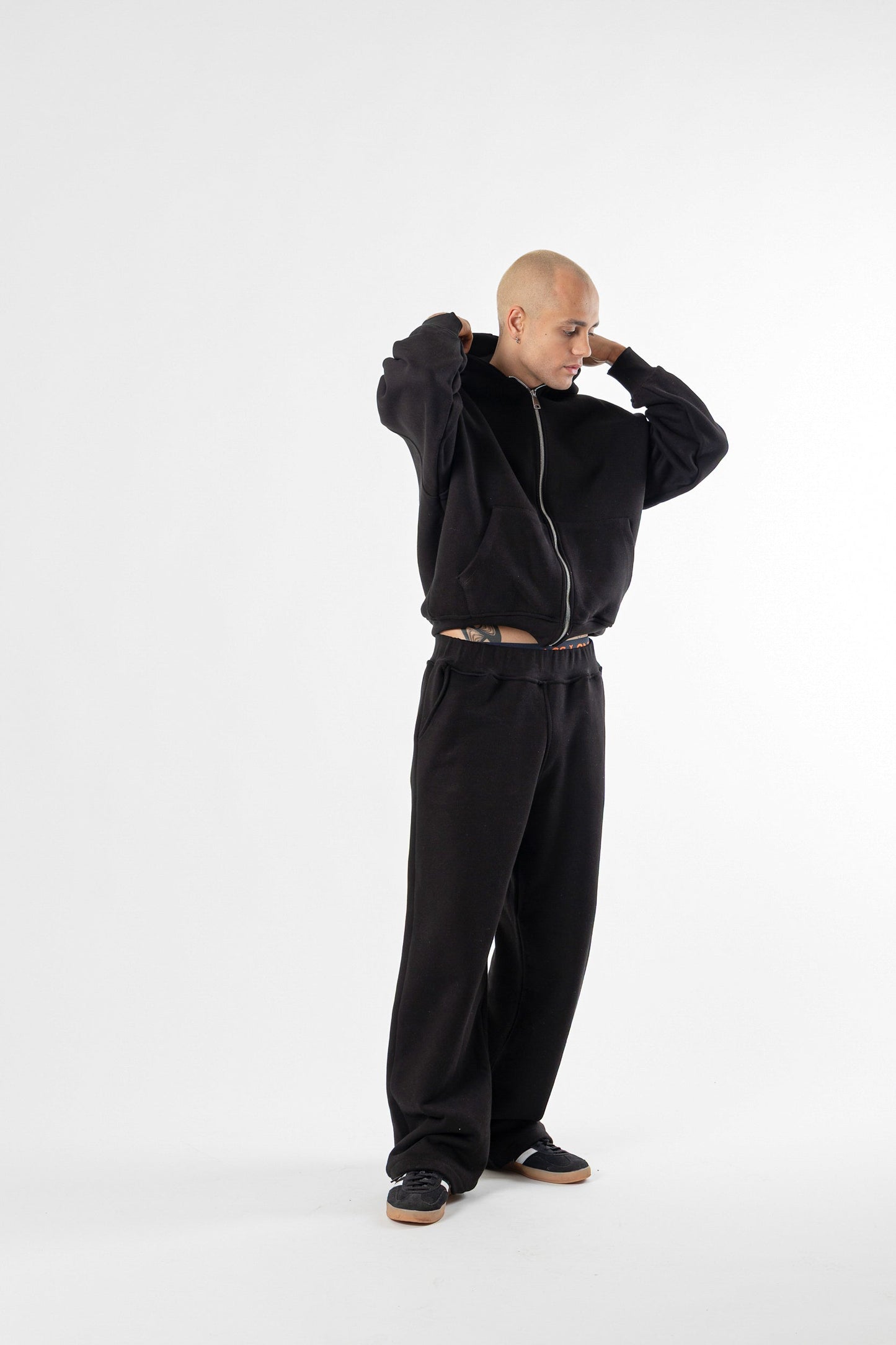 Zip Hoodie Heavy Blanks 500GSM Black