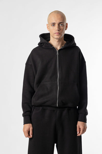 Zip Hoodie Heavy Blanks 500GSM Dark chocolate