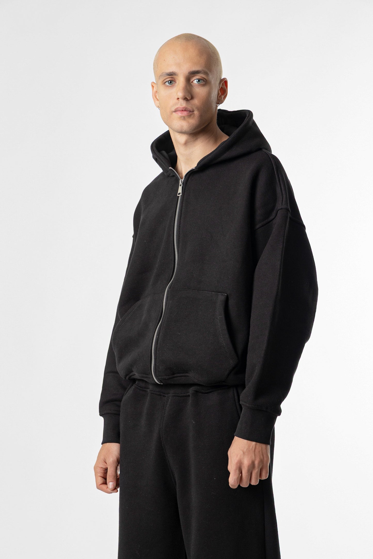 Zip Hoodie Heavy Blanks 500GSM Dark chocolate