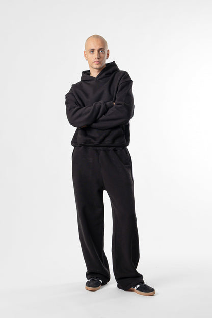 Hoodie Cropped Blanks 500GSM Black